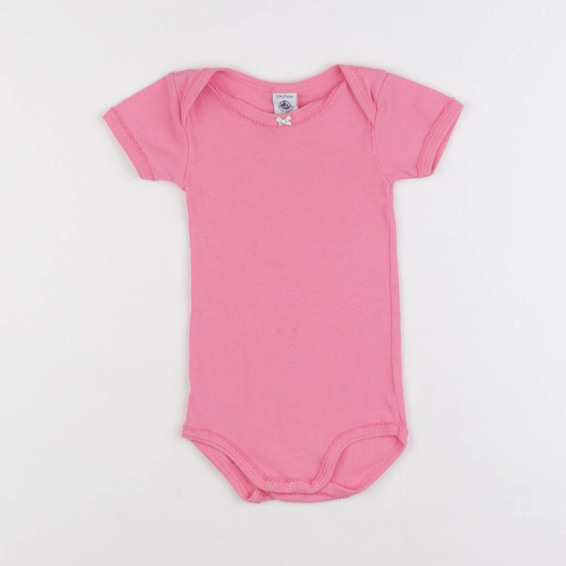 Petit Bateau - body rose - 12 mois