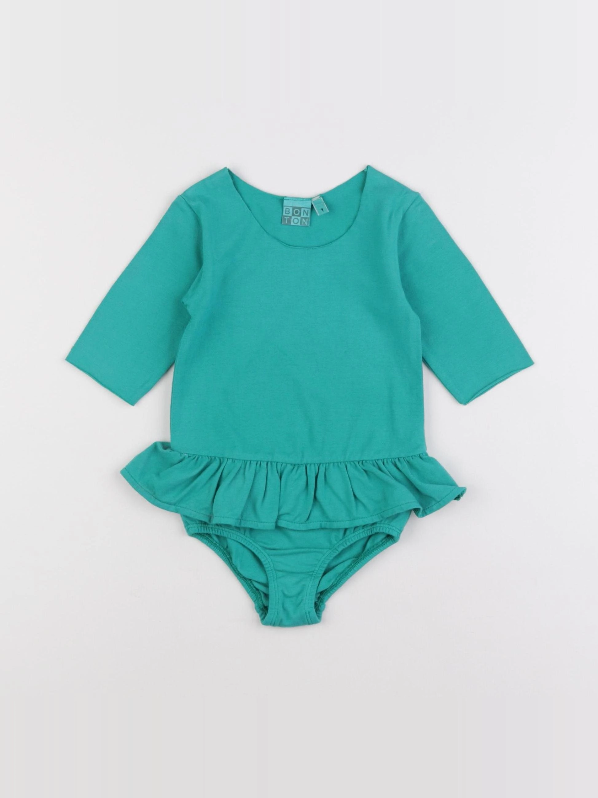 Bonton - body tee-shirt vert - 1 mois