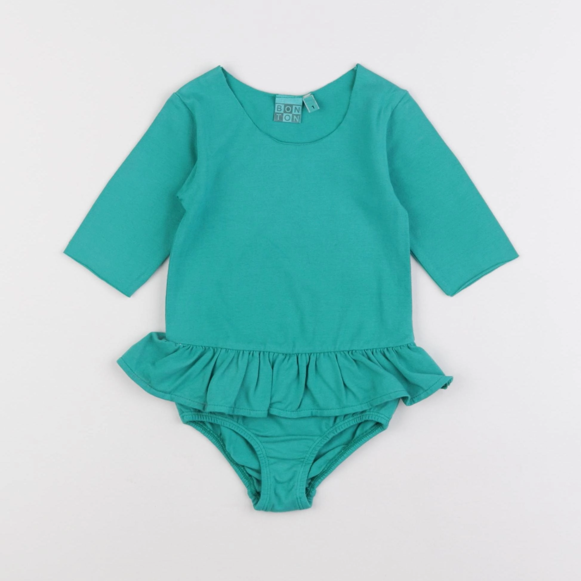 Bonton - body tee-shirt vert - 1 mois