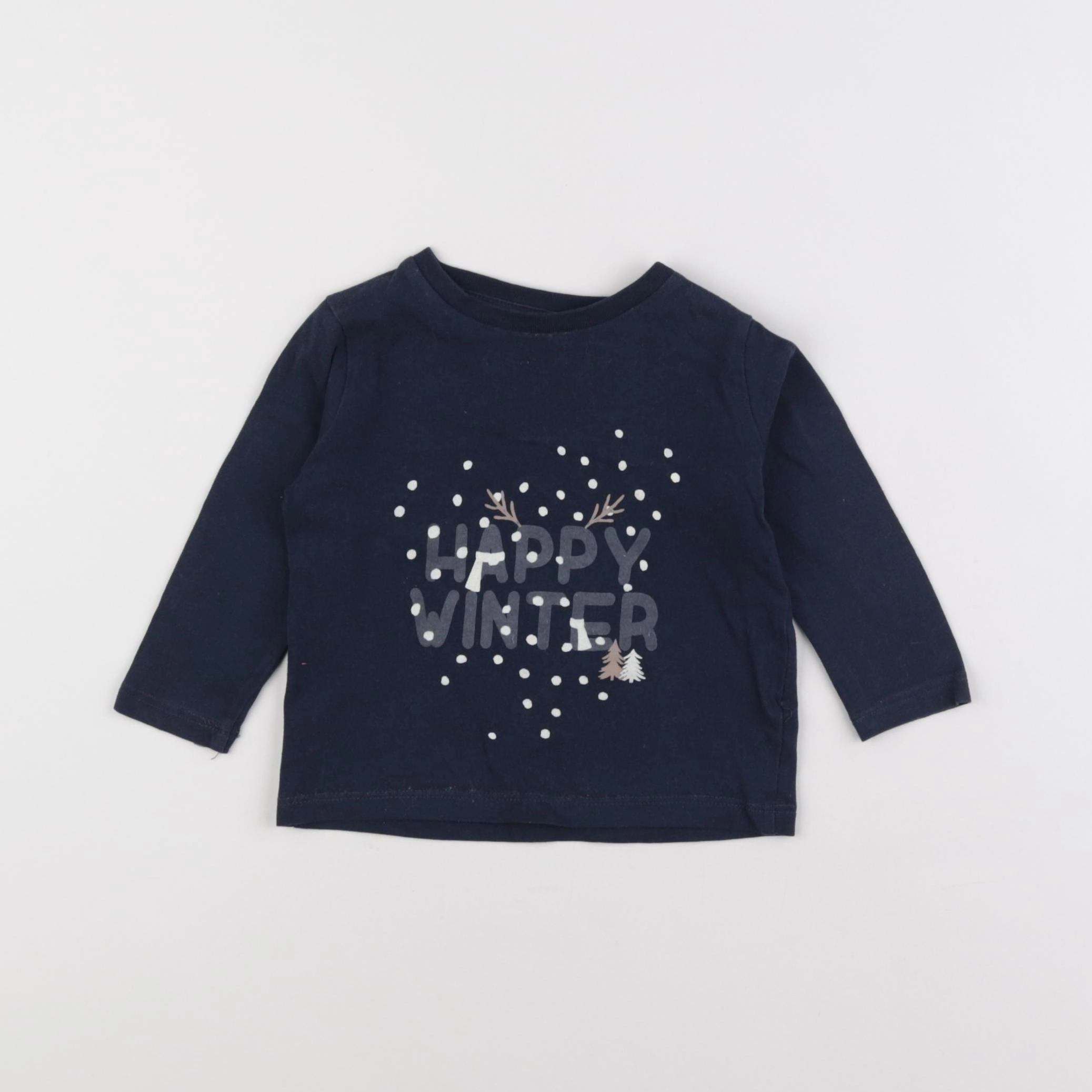 Boutchou - tee-shirt bleu - 12 mois