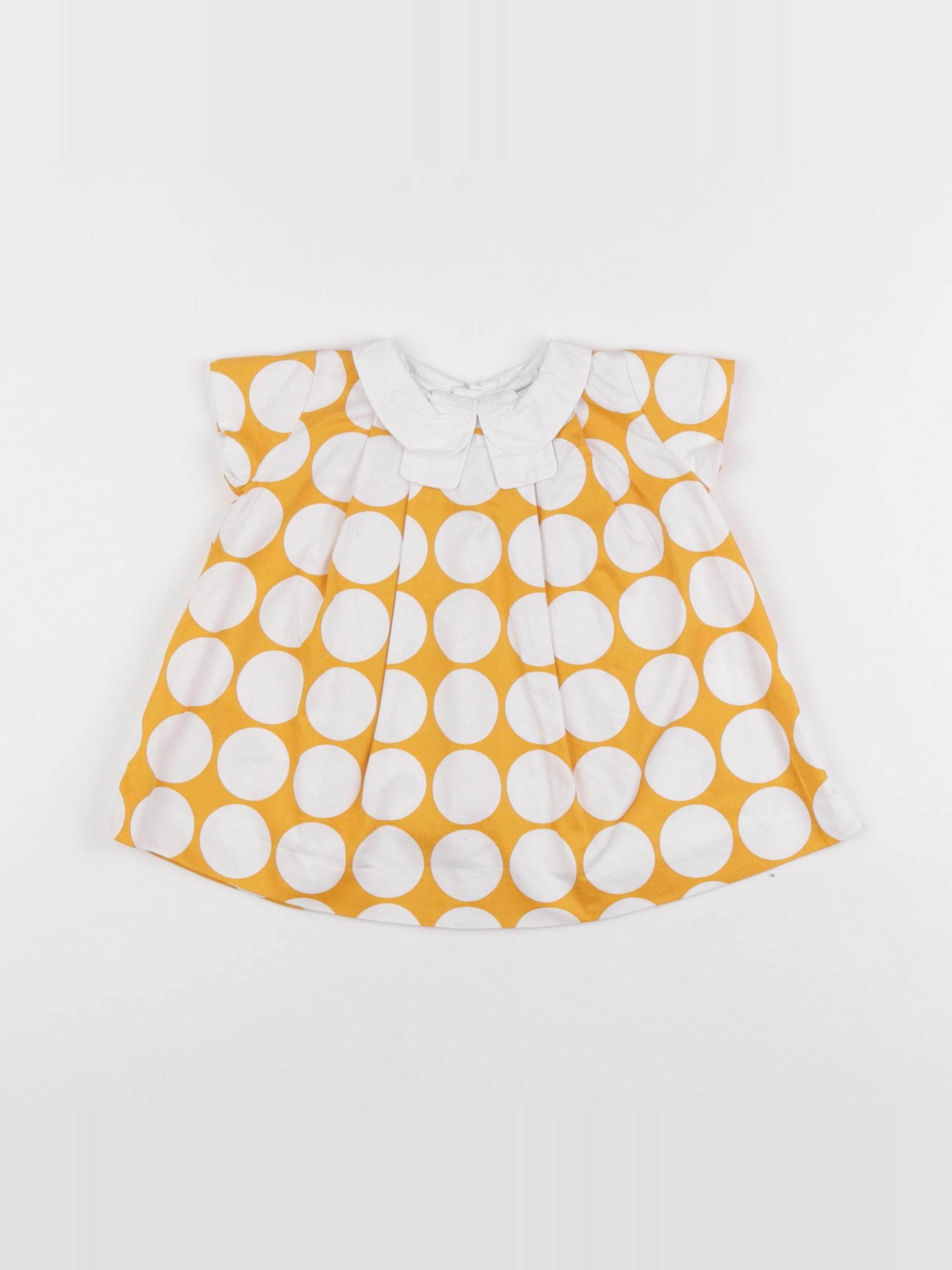 Jacadi - blouse blanc, jaune - 6 mois