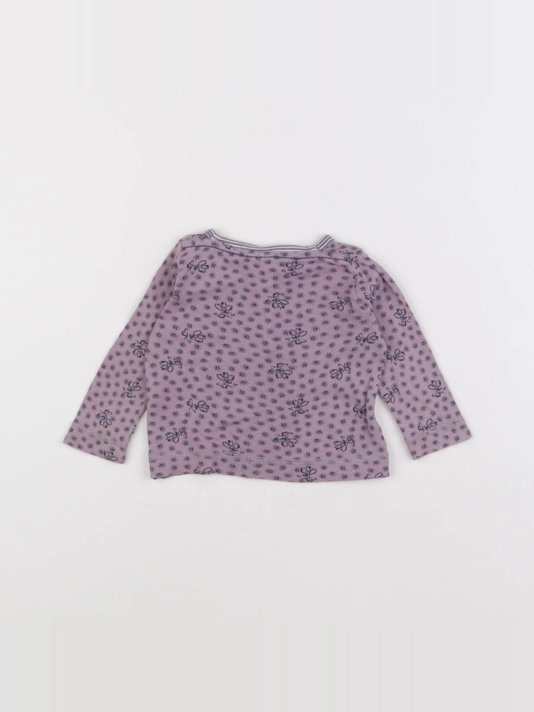 Petit Bateau - tee-shirt violet - 6 mois