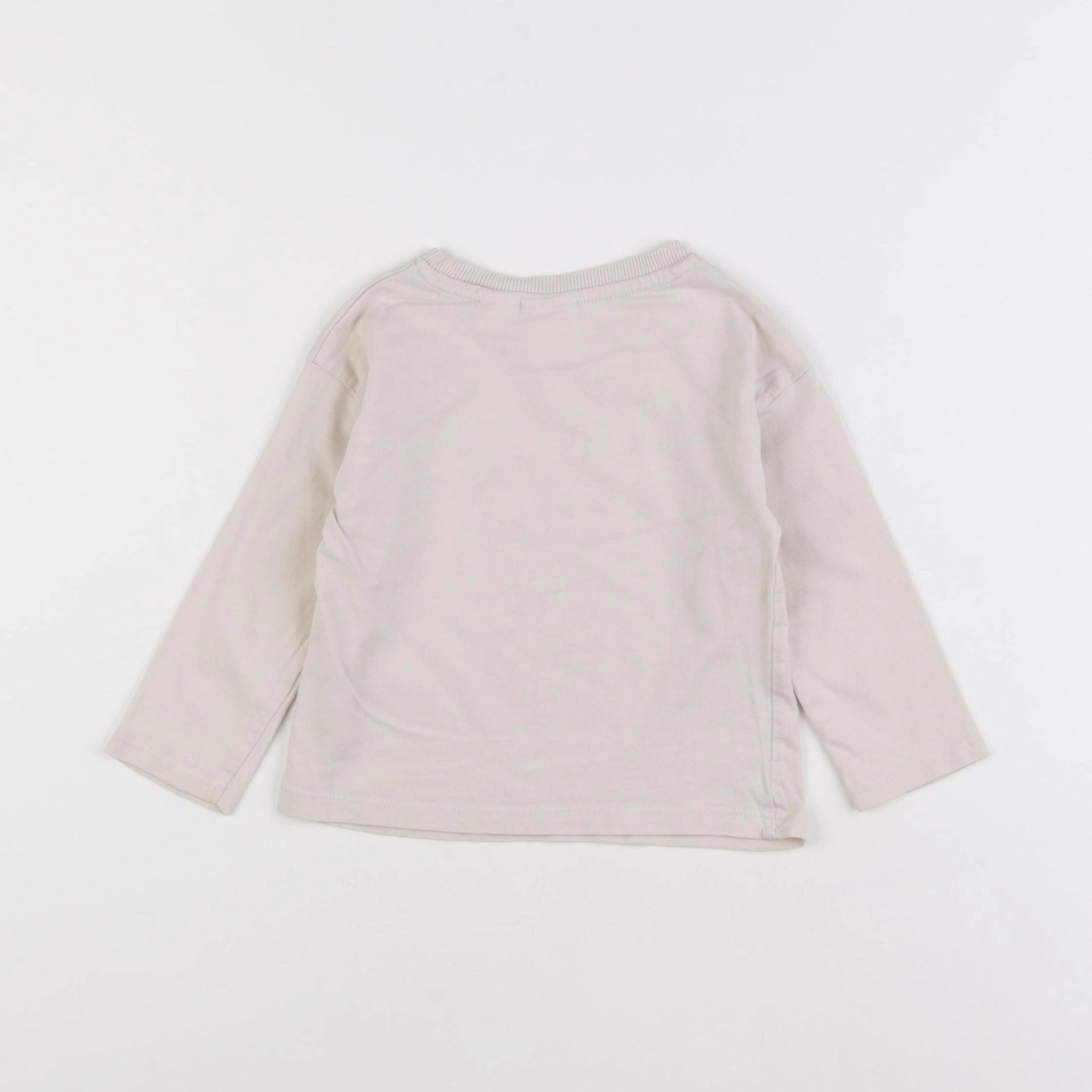 Zara - tee-shirt beige - 12/18 mois
