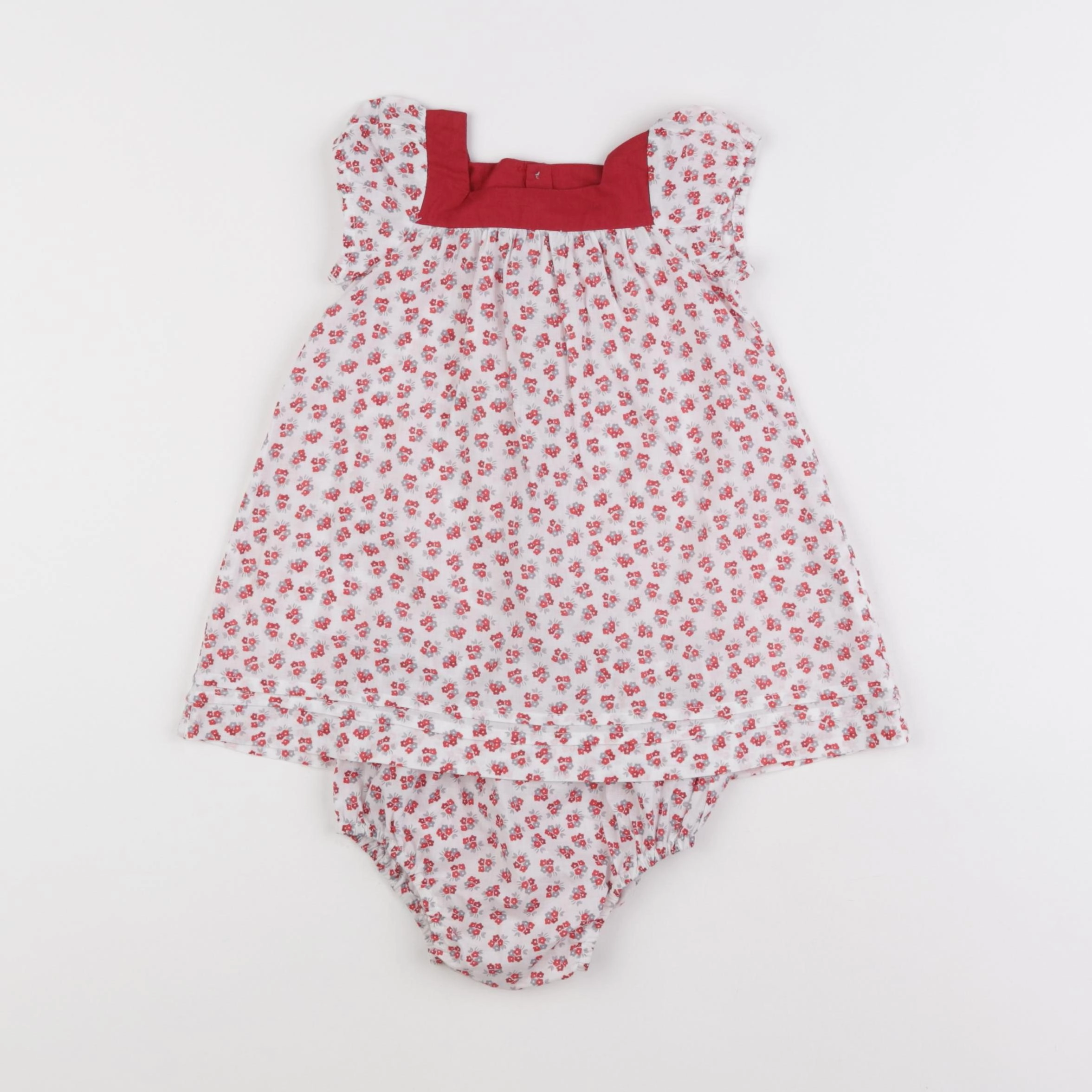 Jacadi - robe blanc, rouge - 6 mois