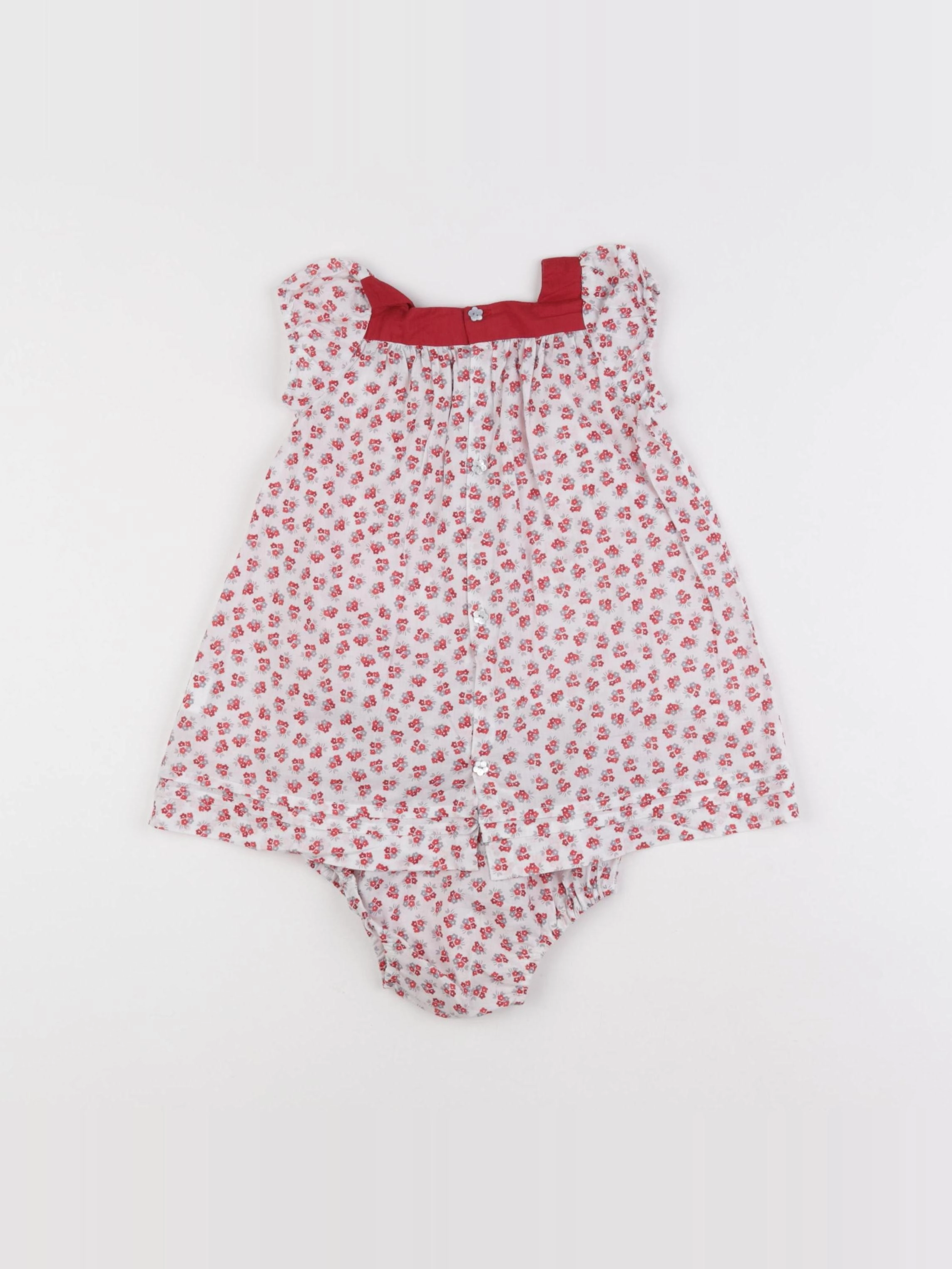 Jacadi - robe blanc, rouge - 6 mois
