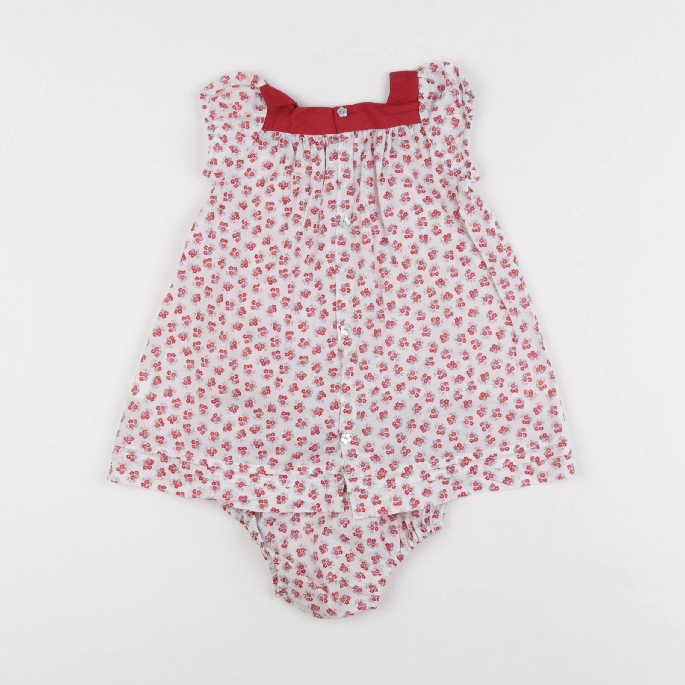 Jacadi - robe blanc, rouge - 6 mois