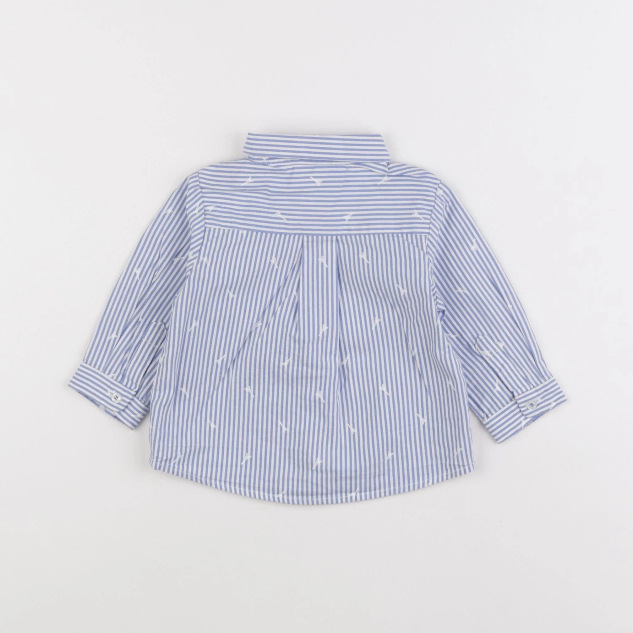 Jacadi - chemise blanc, bleu - 6 mois