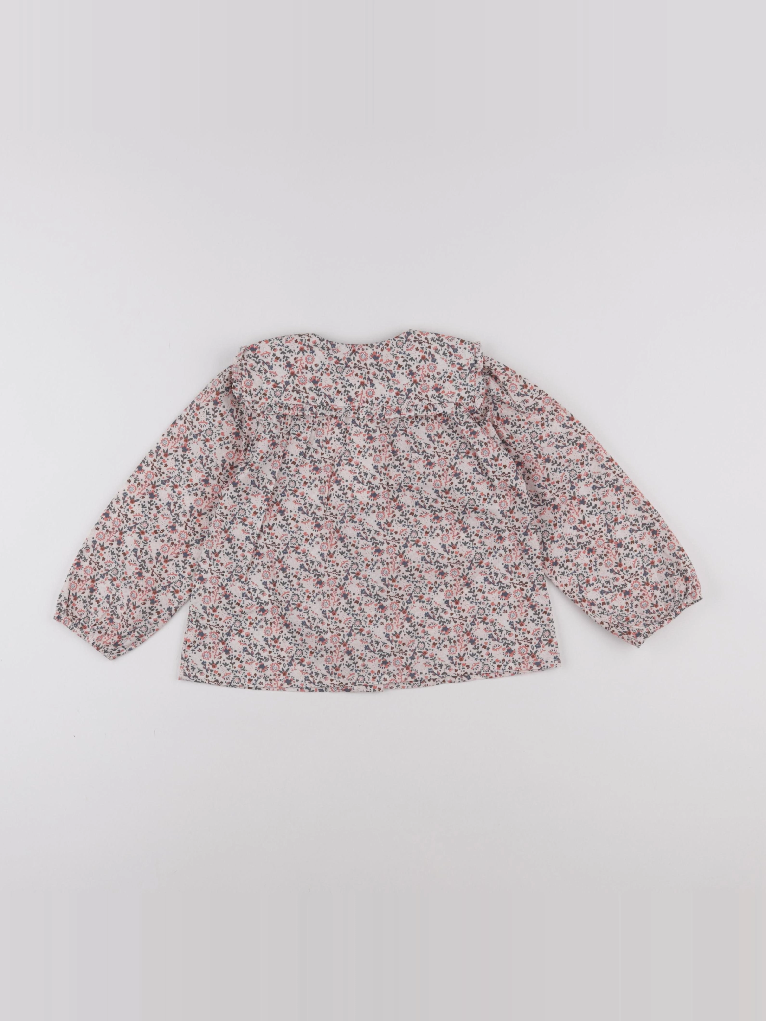 Vertbaudet - blouse beige, bleu - 3 ans