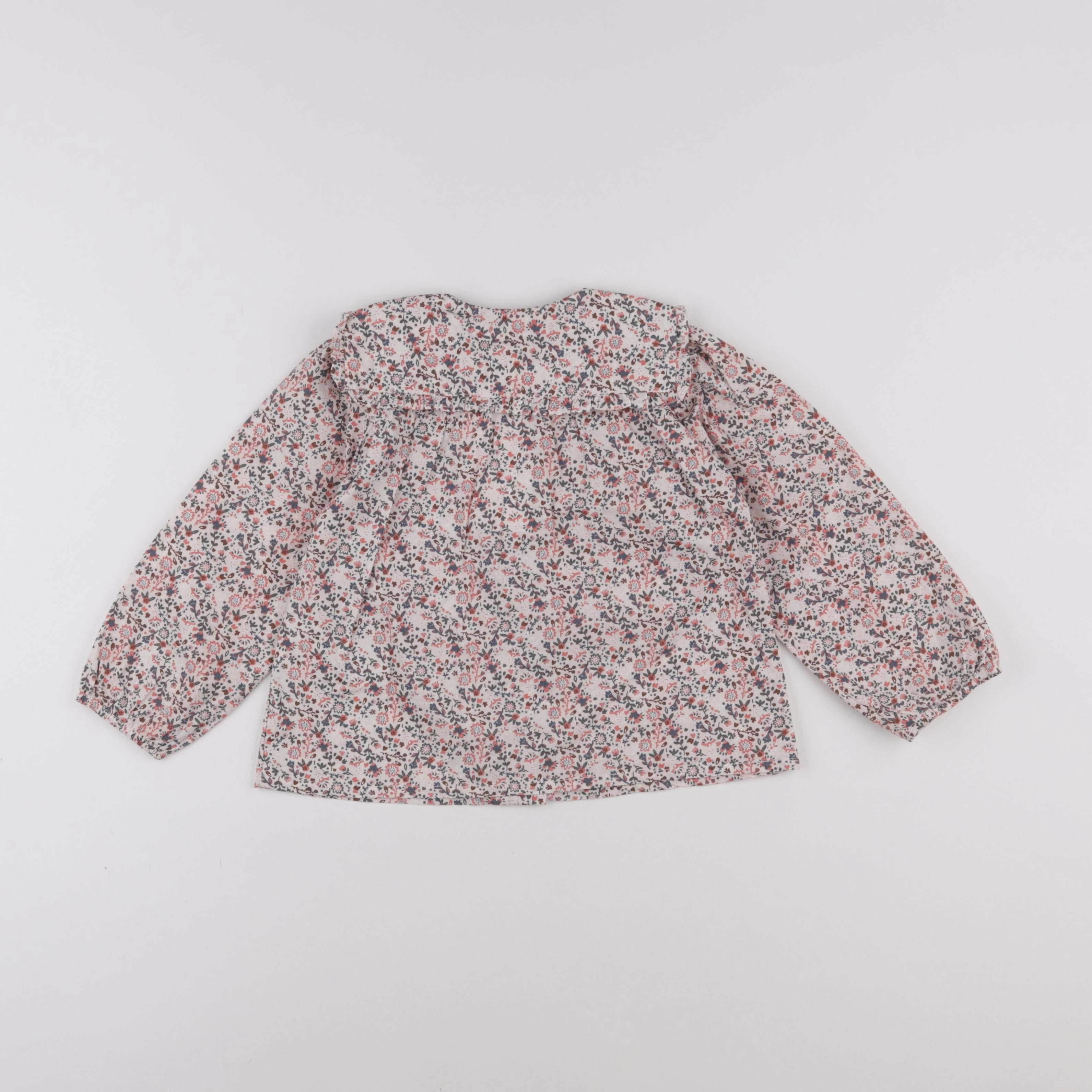 Vertbaudet - blouse beige, bleu - 3 ans