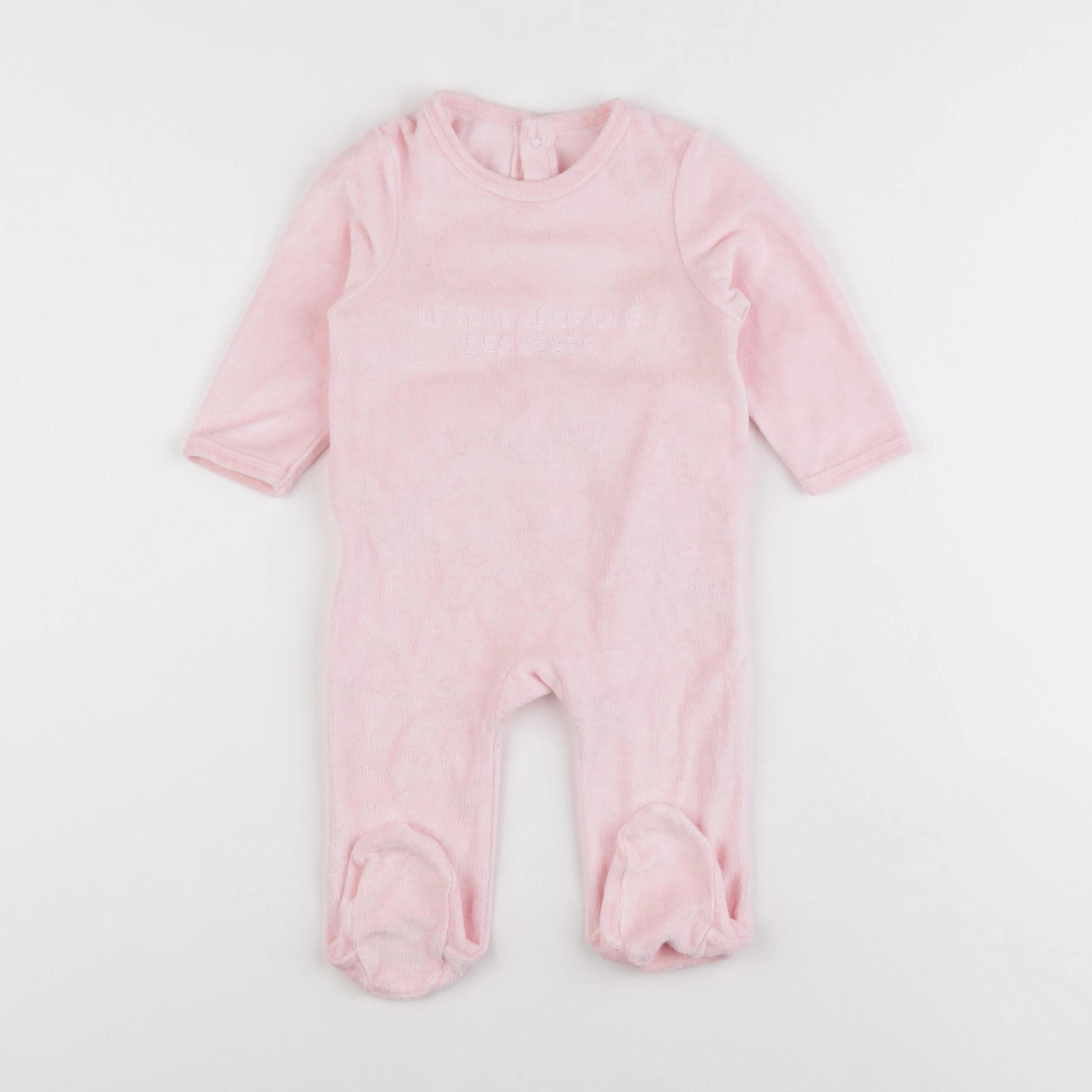 Vertbaudet - pyjama velours rose - 9 mois