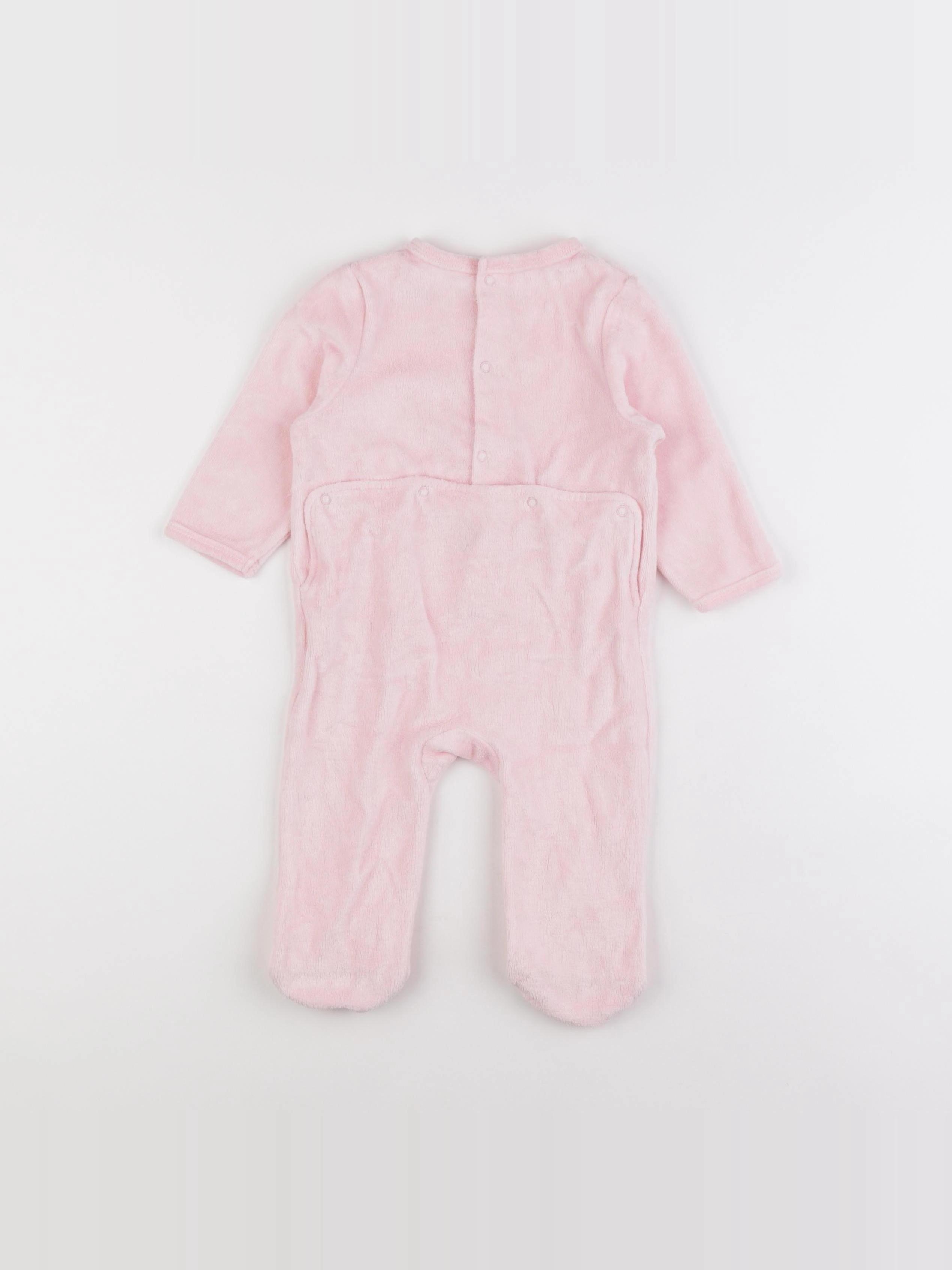 Vertbaudet - pyjama velours rose - 9 mois