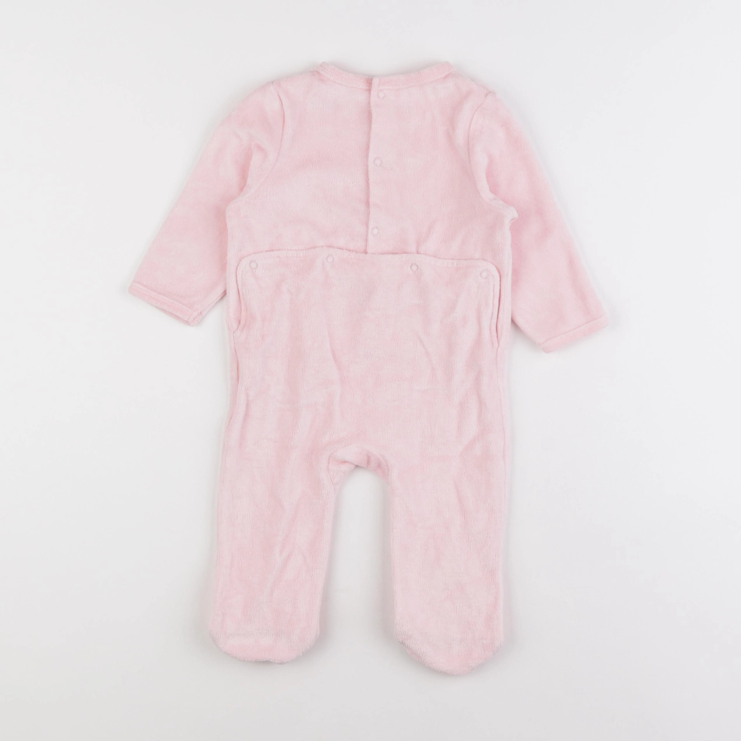 Vertbaudet - pyjama velours rose - 9 mois