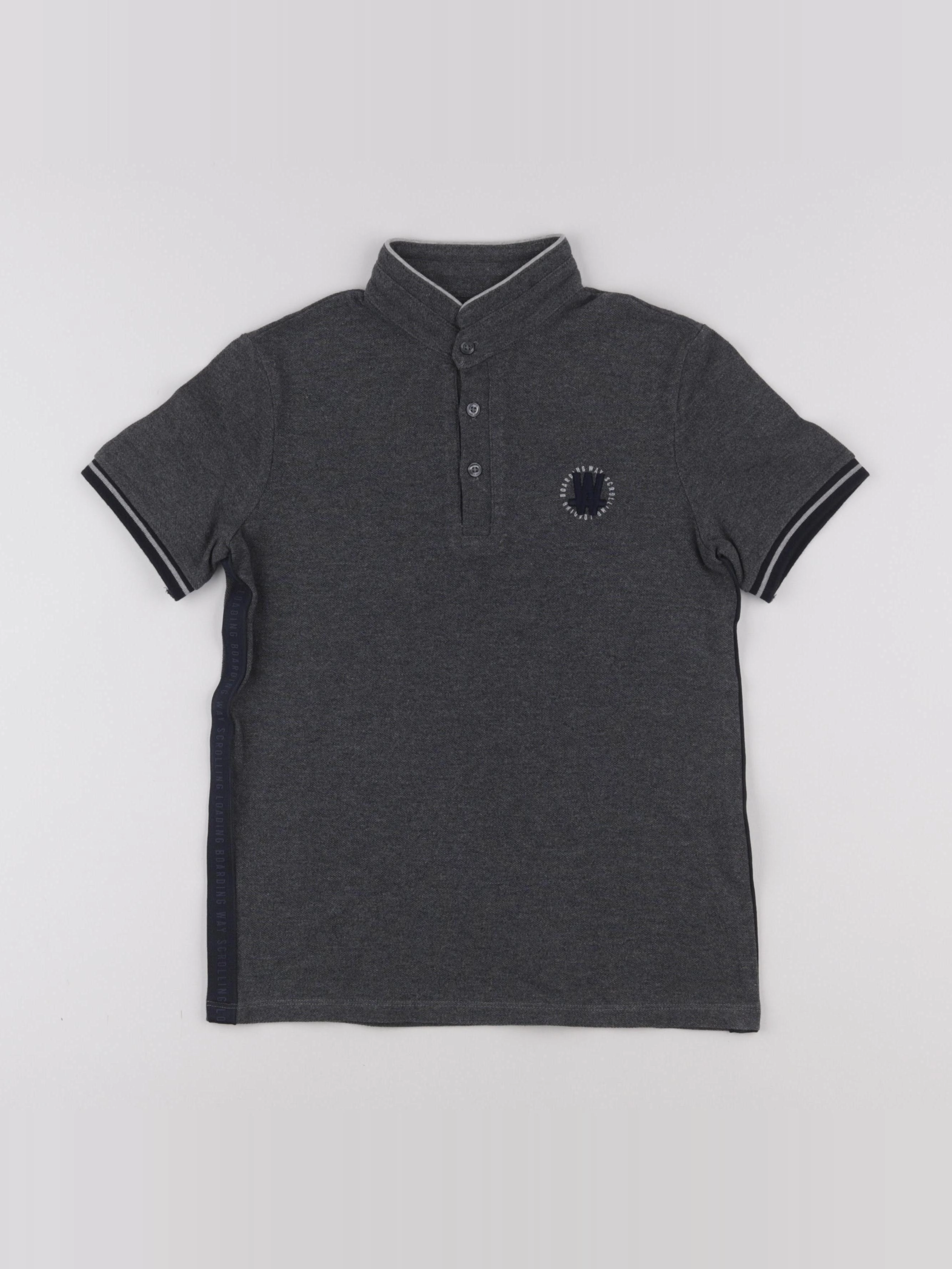 IKKS - polo imprimé au dos gris - 10 ans
