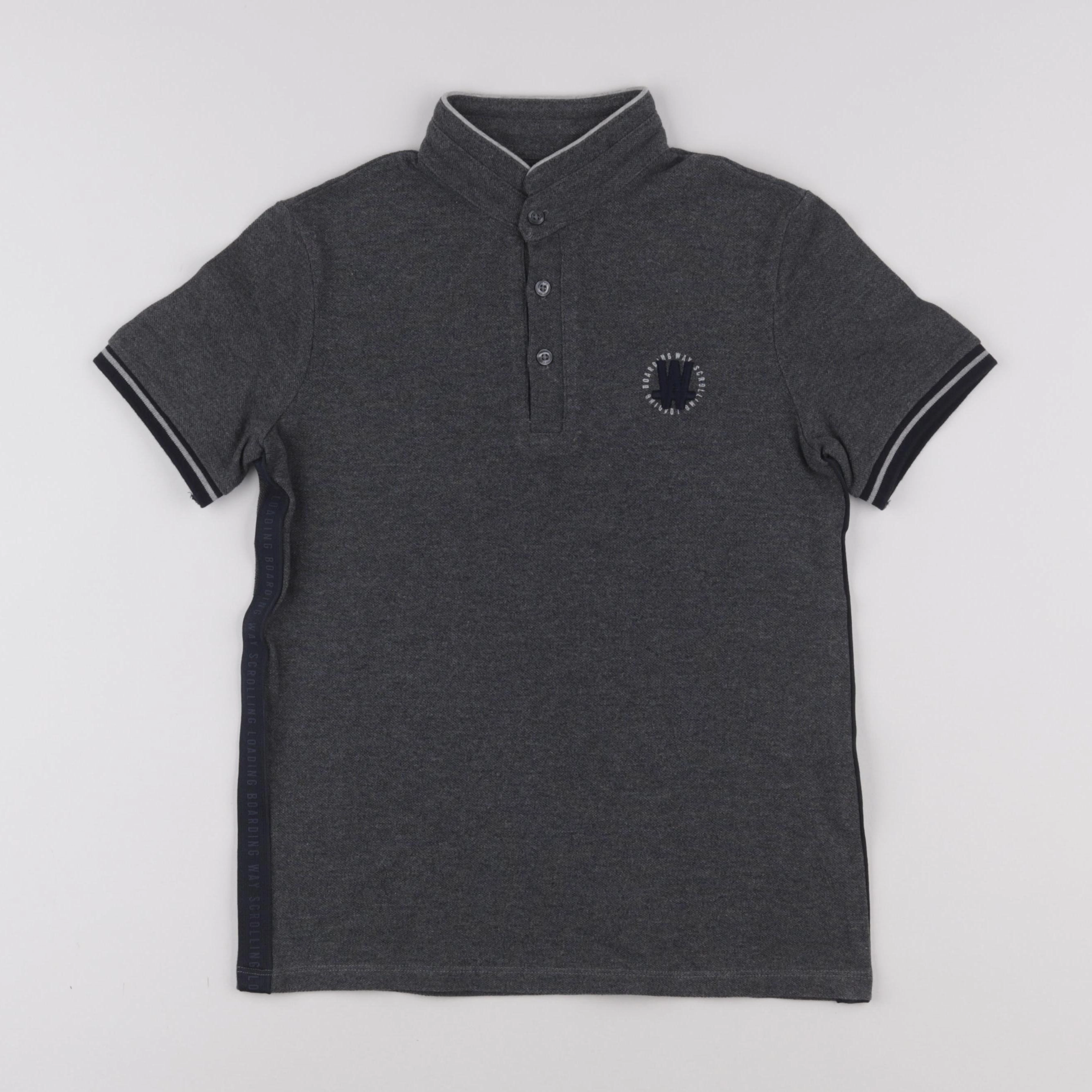 IKKS - polo imprimé au dos gris - 10 ans