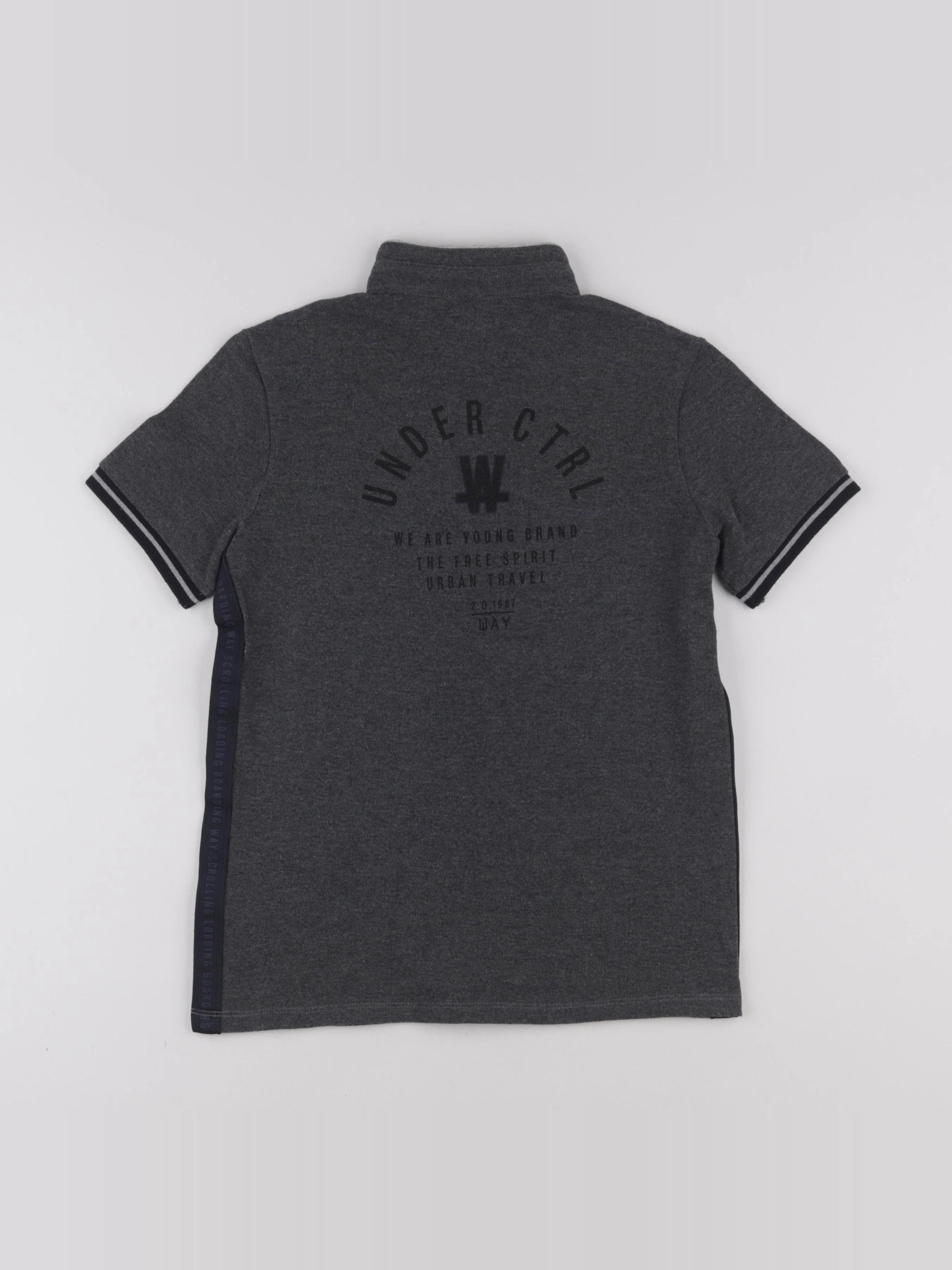IKKS - polo imprimé au dos gris - 10 ans
