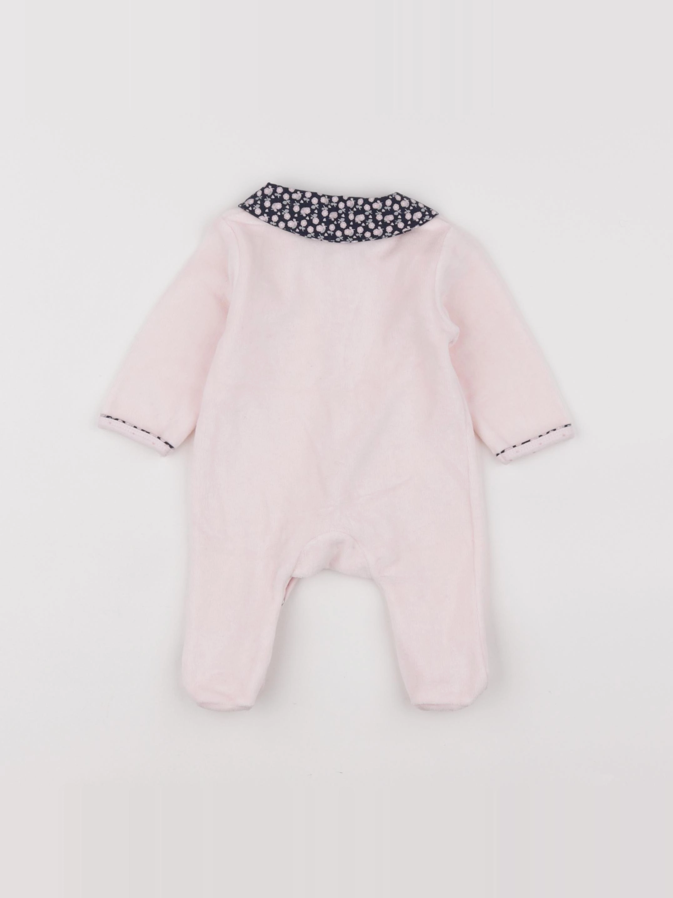 Sauthon - pyjama velours rose - 1 mois