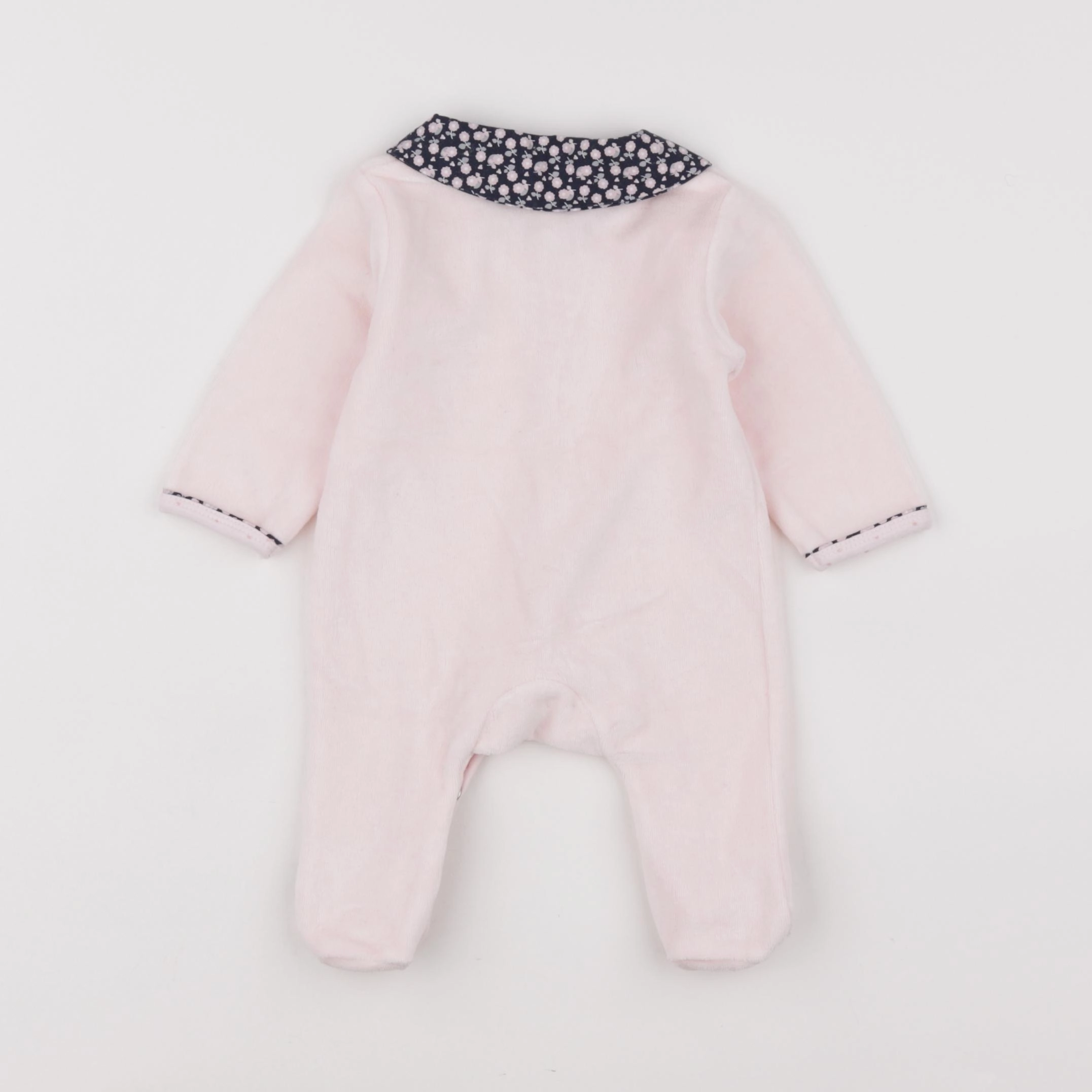 Sauthon - pyjama velours rose - 1 mois
