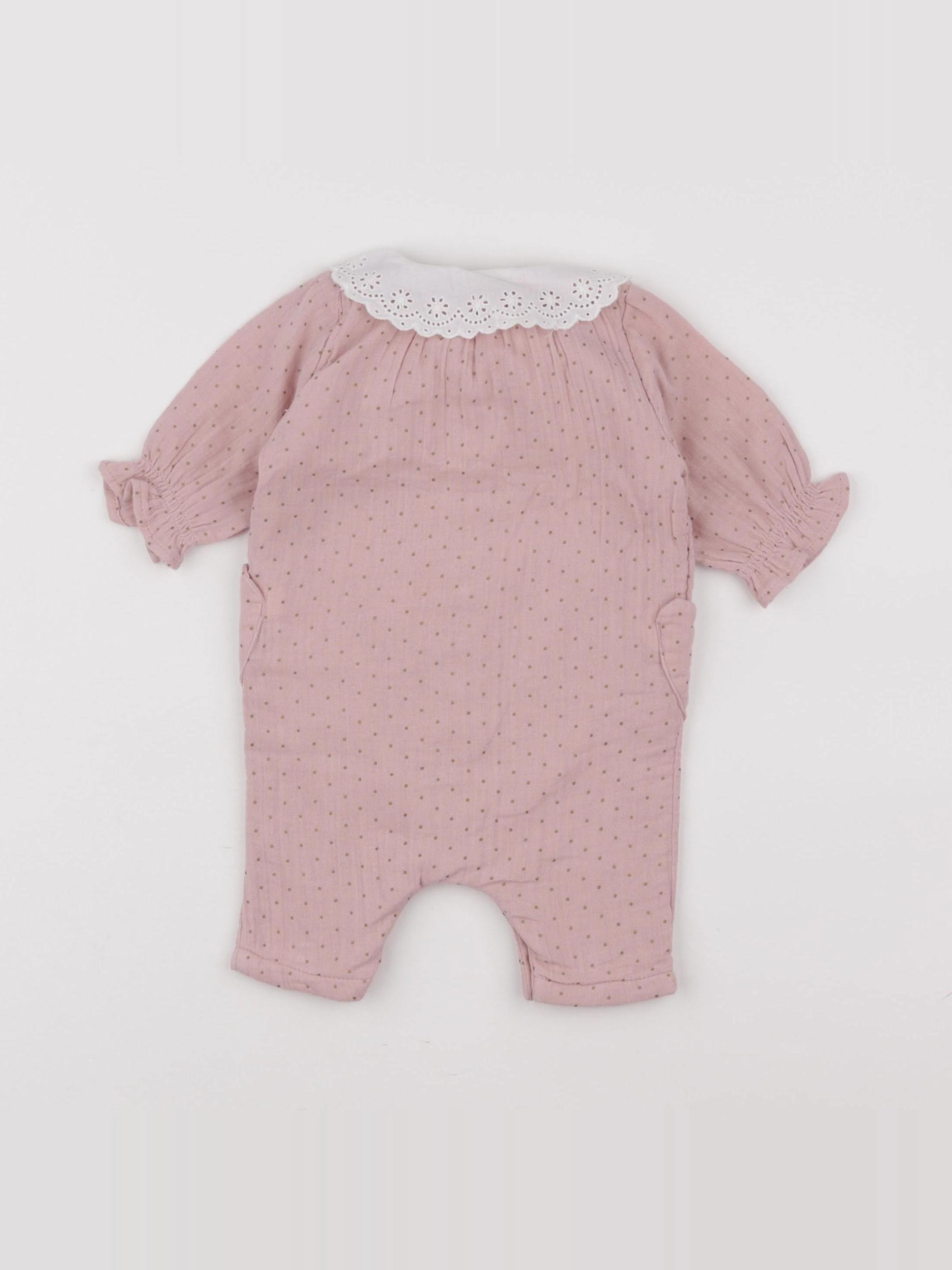 Vertbaudet - combinaison doublé rose, or - 1 mois