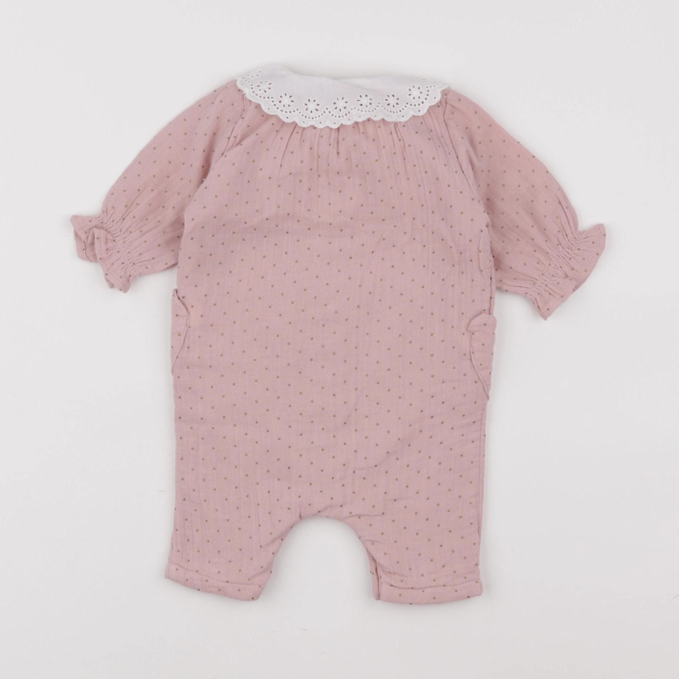 Vertbaudet - combinaison doublé rose, or - 1 mois