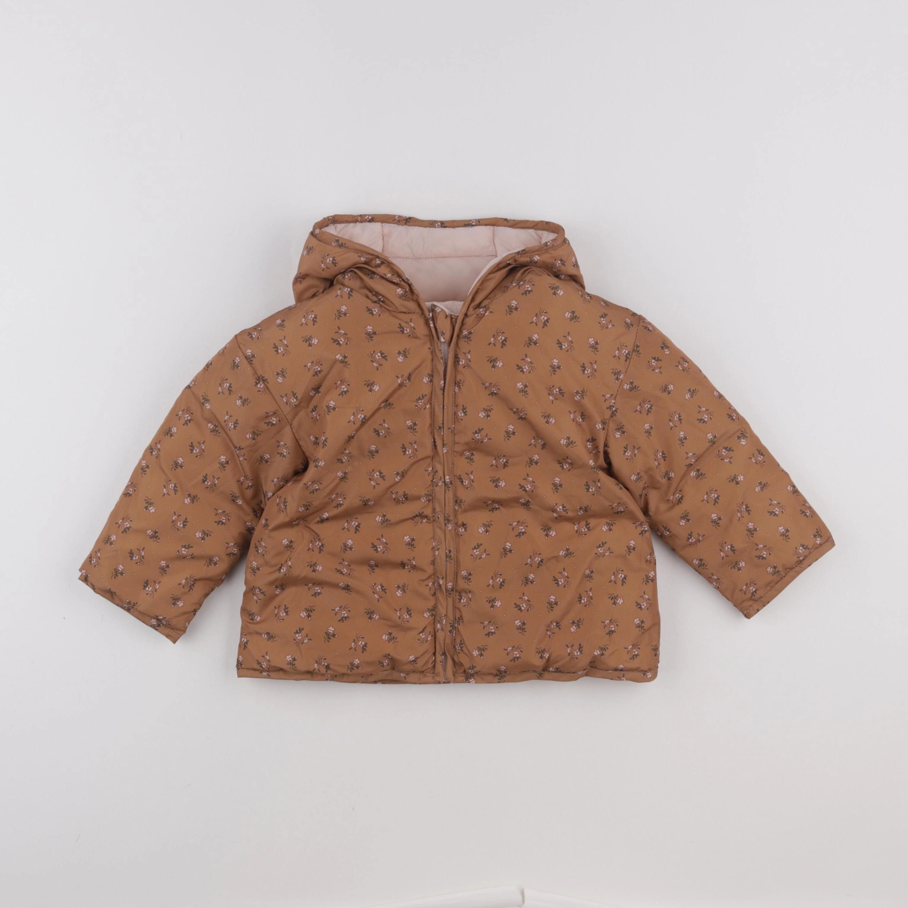 Vertbaudet - doudoune réversible marron - 24 mois
