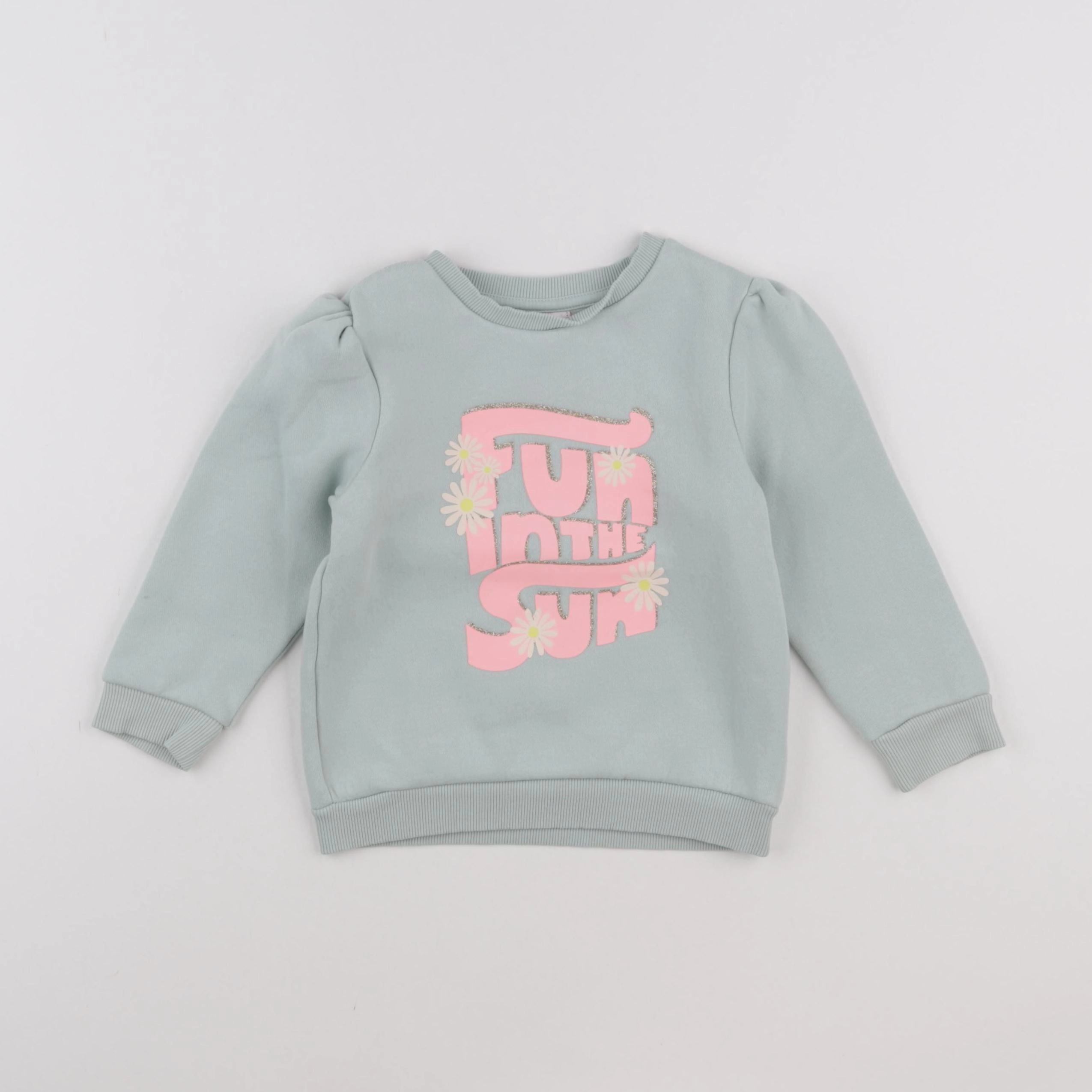 Tape à l'oeil - sweat vert, rose - 2 ans