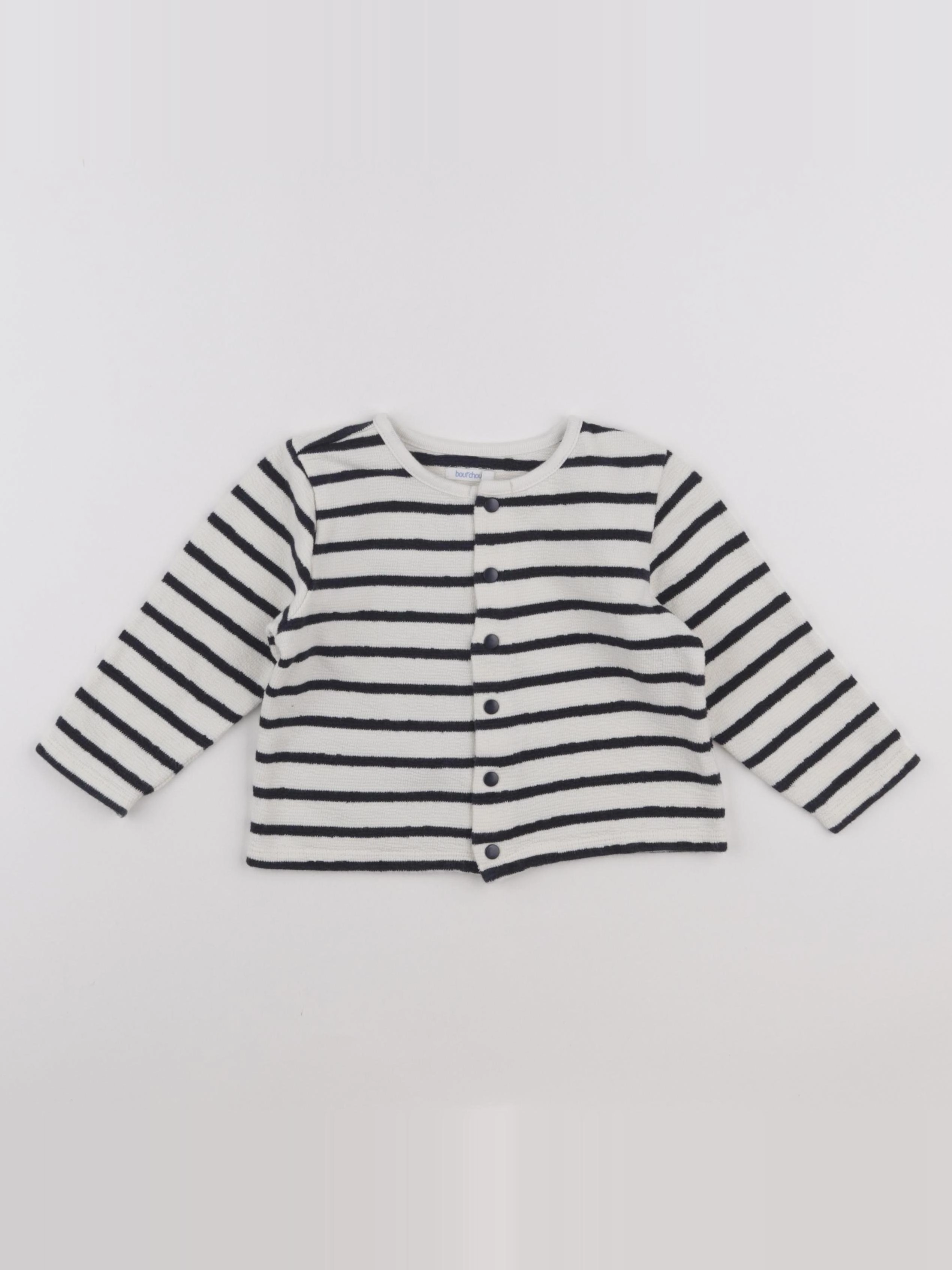 Boutchou - gilet blanc, bleu - 24 mois