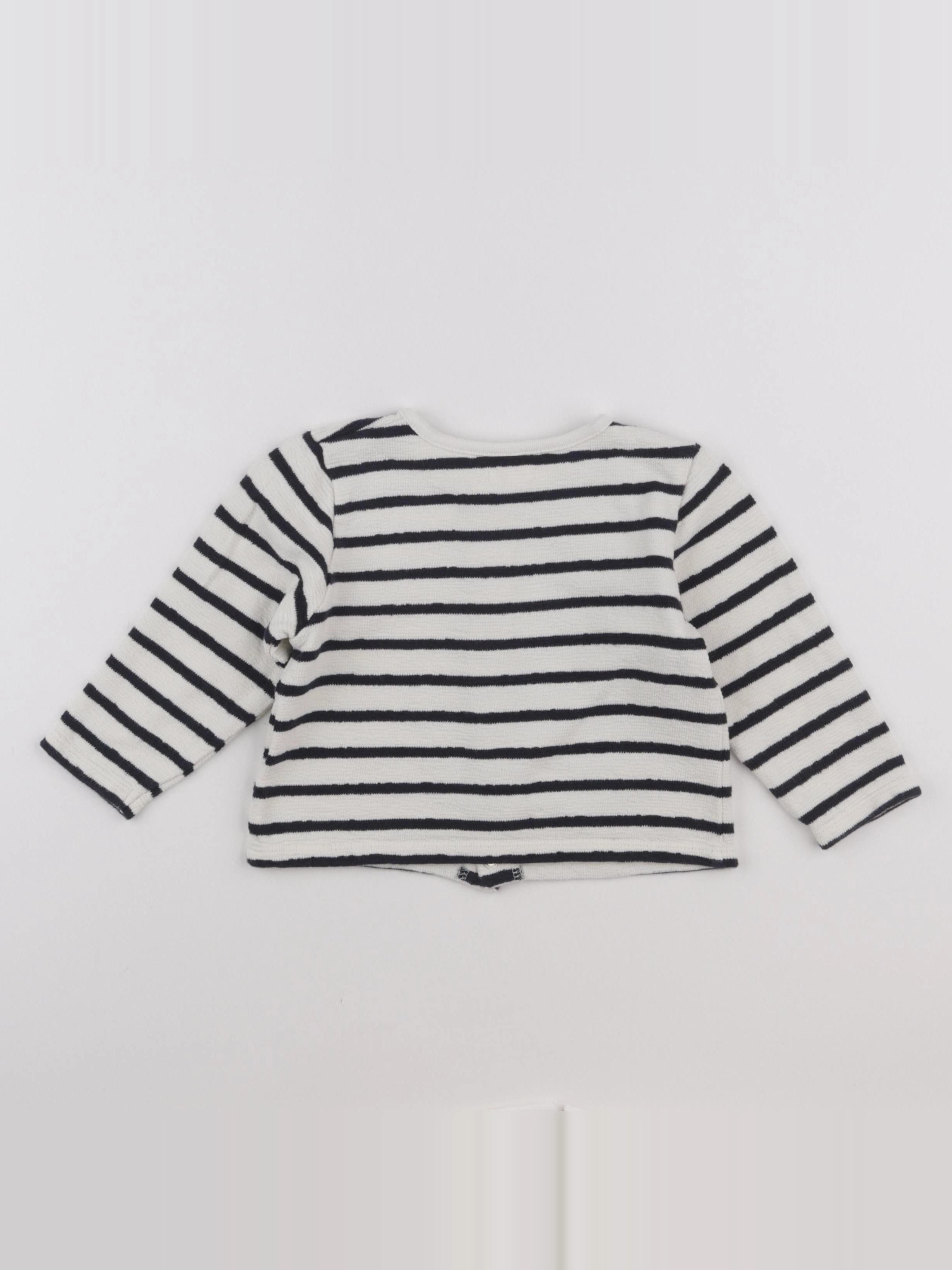 Boutchou - gilet blanc, bleu - 24 mois
