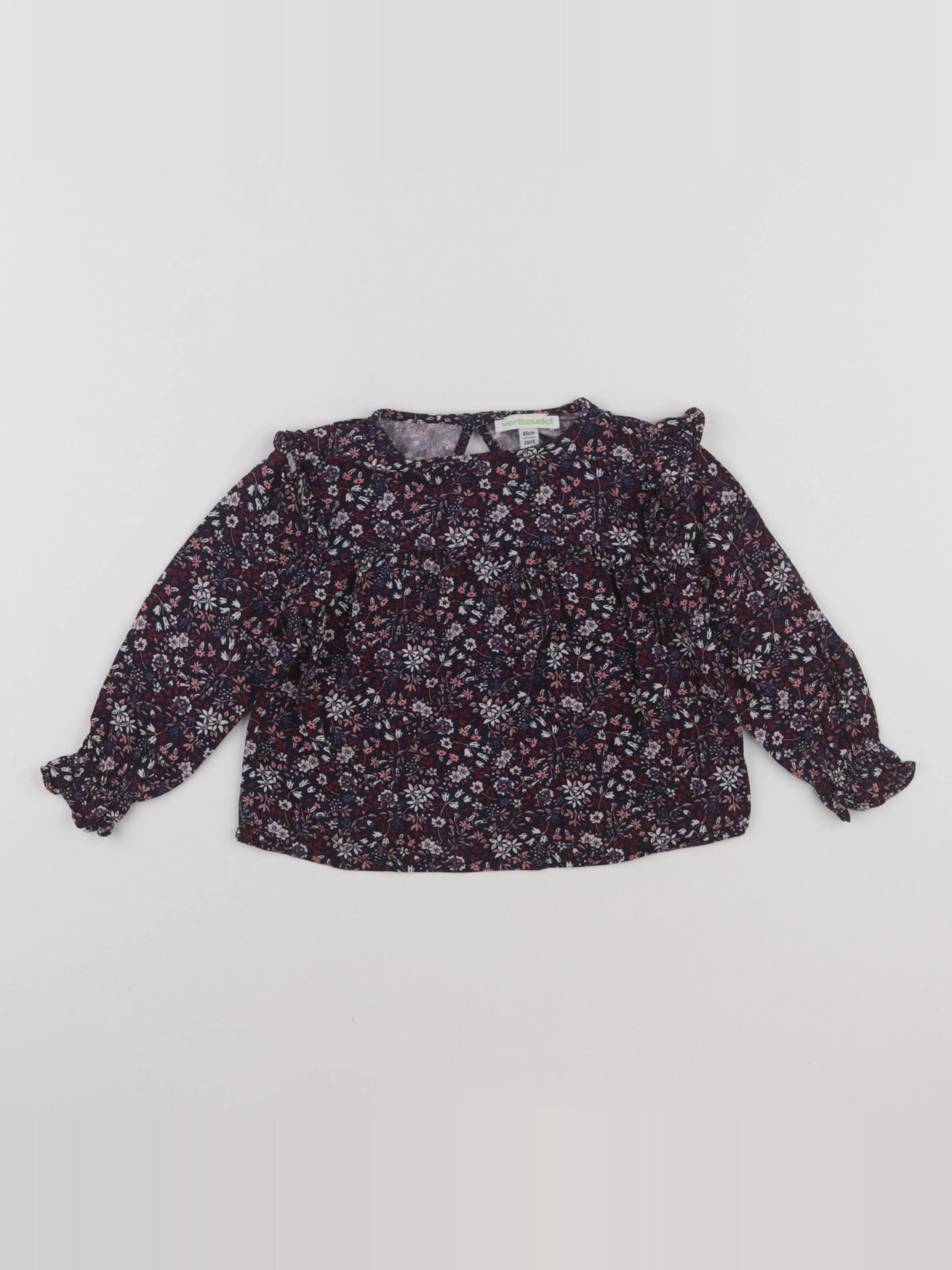 Vertbaudet - blouse bleu, violet - 2 ans