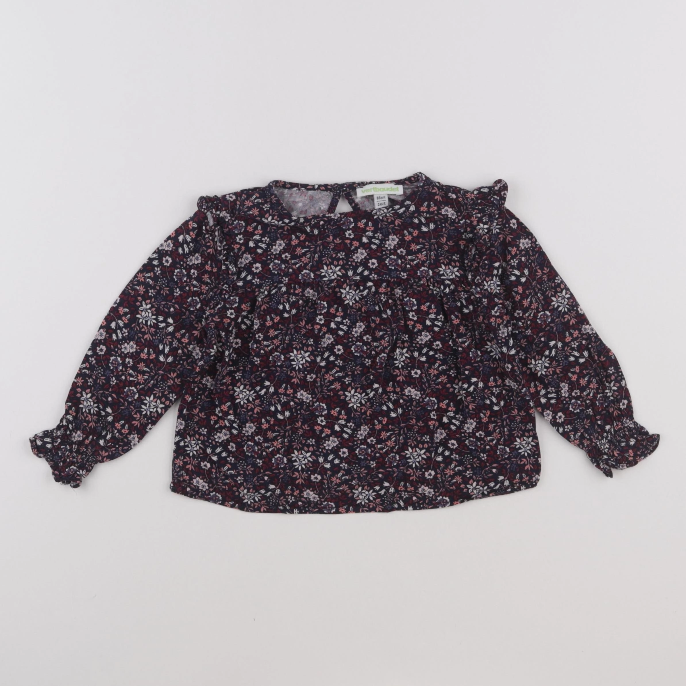 Vertbaudet - blouse bleu, violet - 2 ans