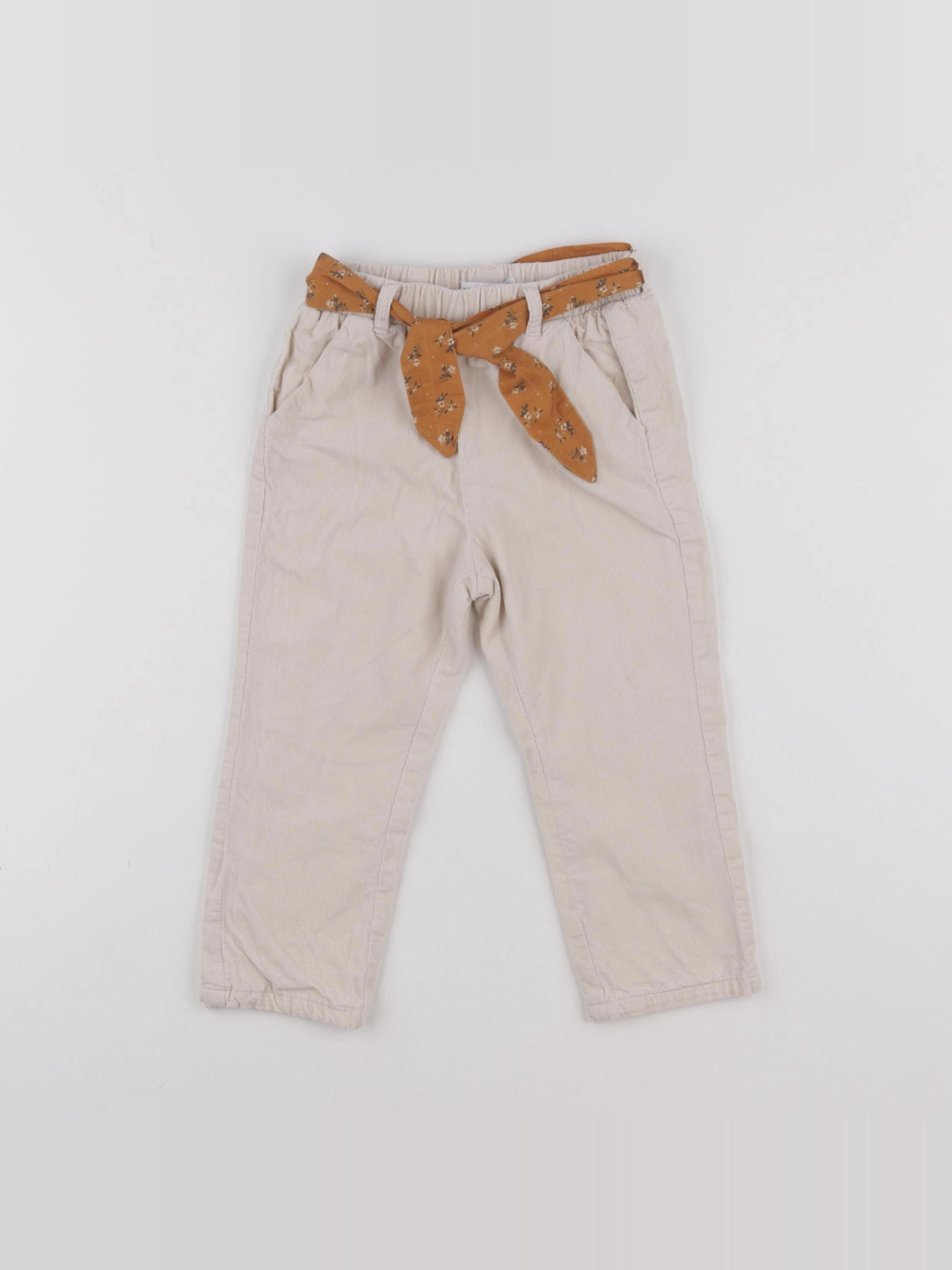 Vertbaudet - pantalon beige - 2 ans