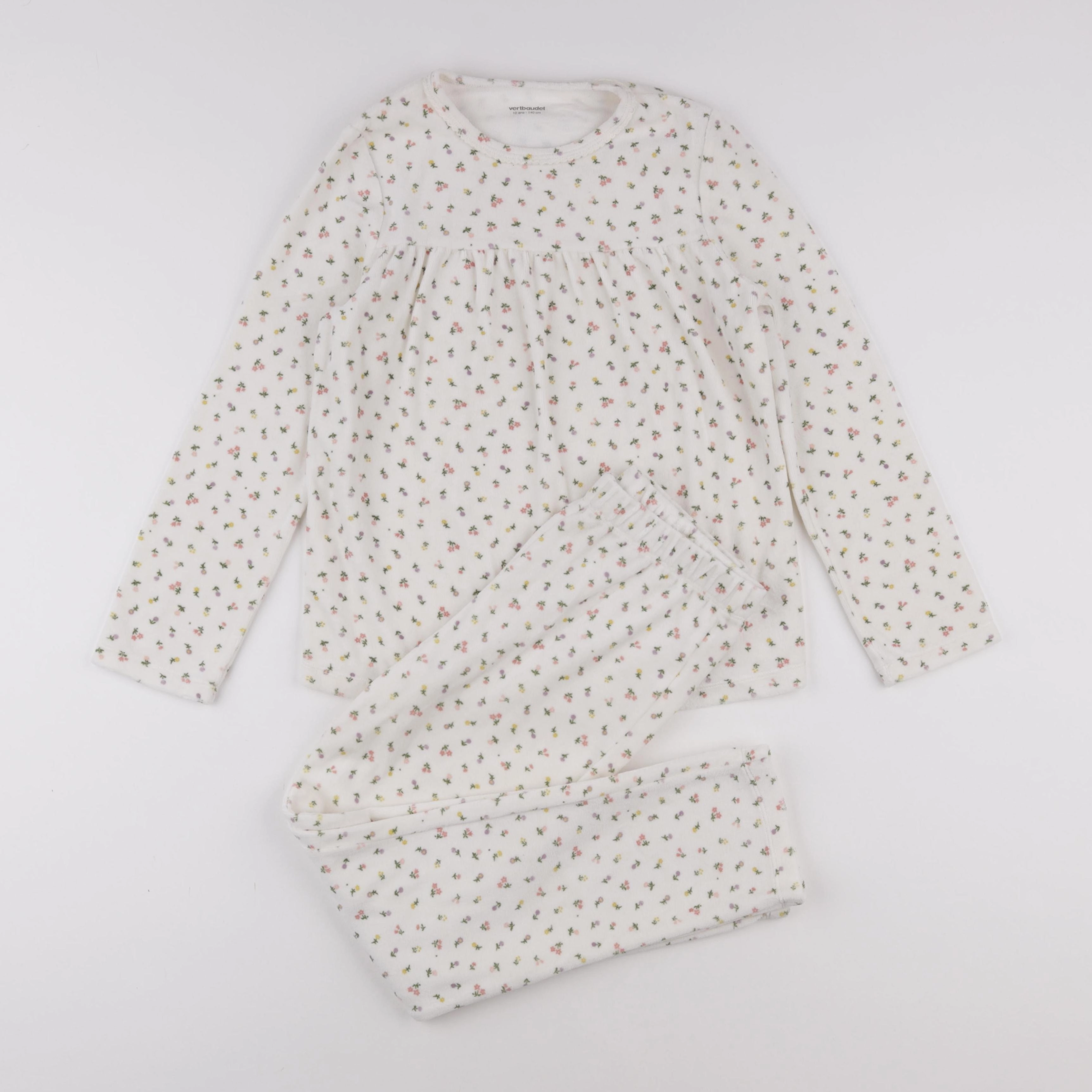Vertbaudet - pyjama velours beige - 4 ans