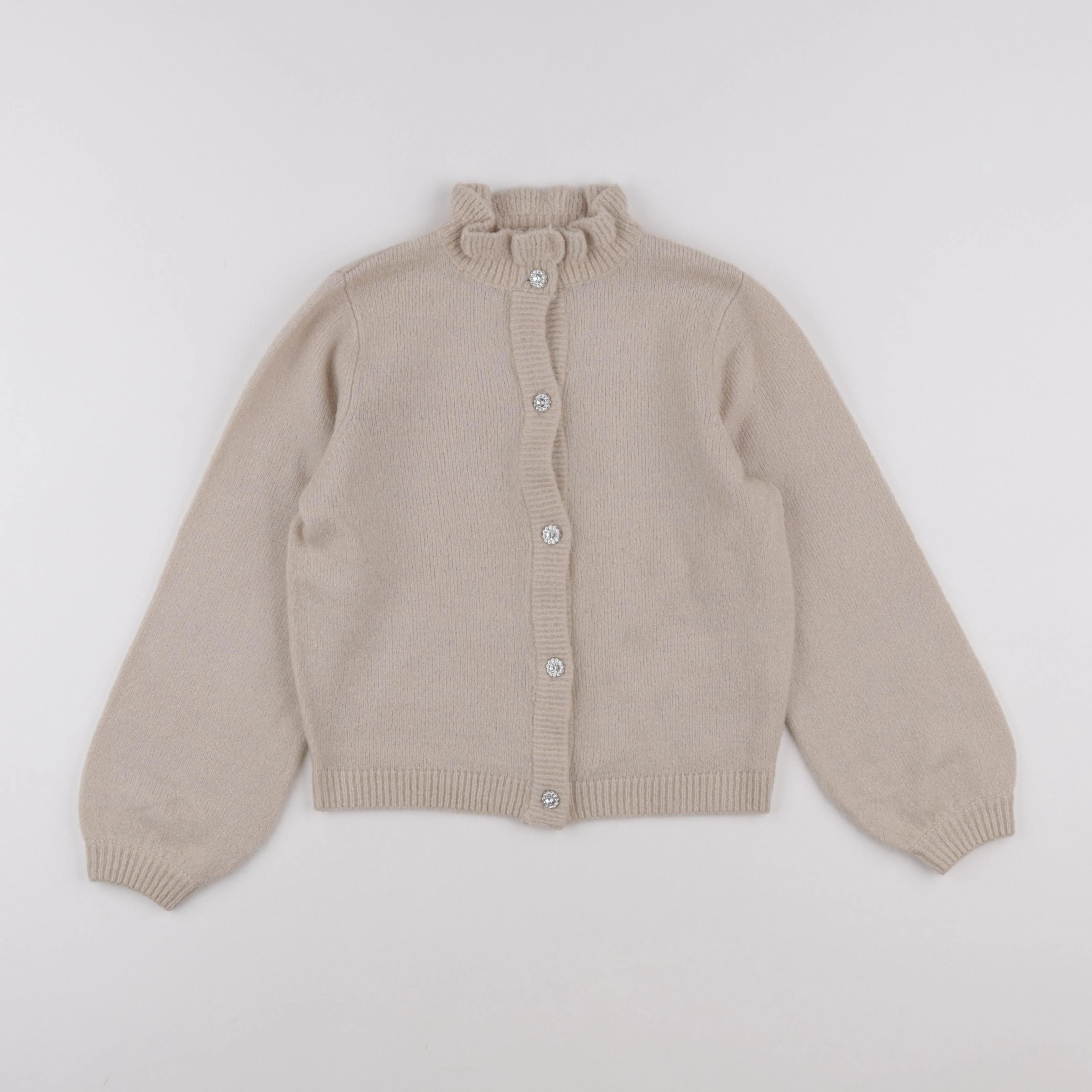 Vertbaudet - gilet beige, argent - 8 ans
