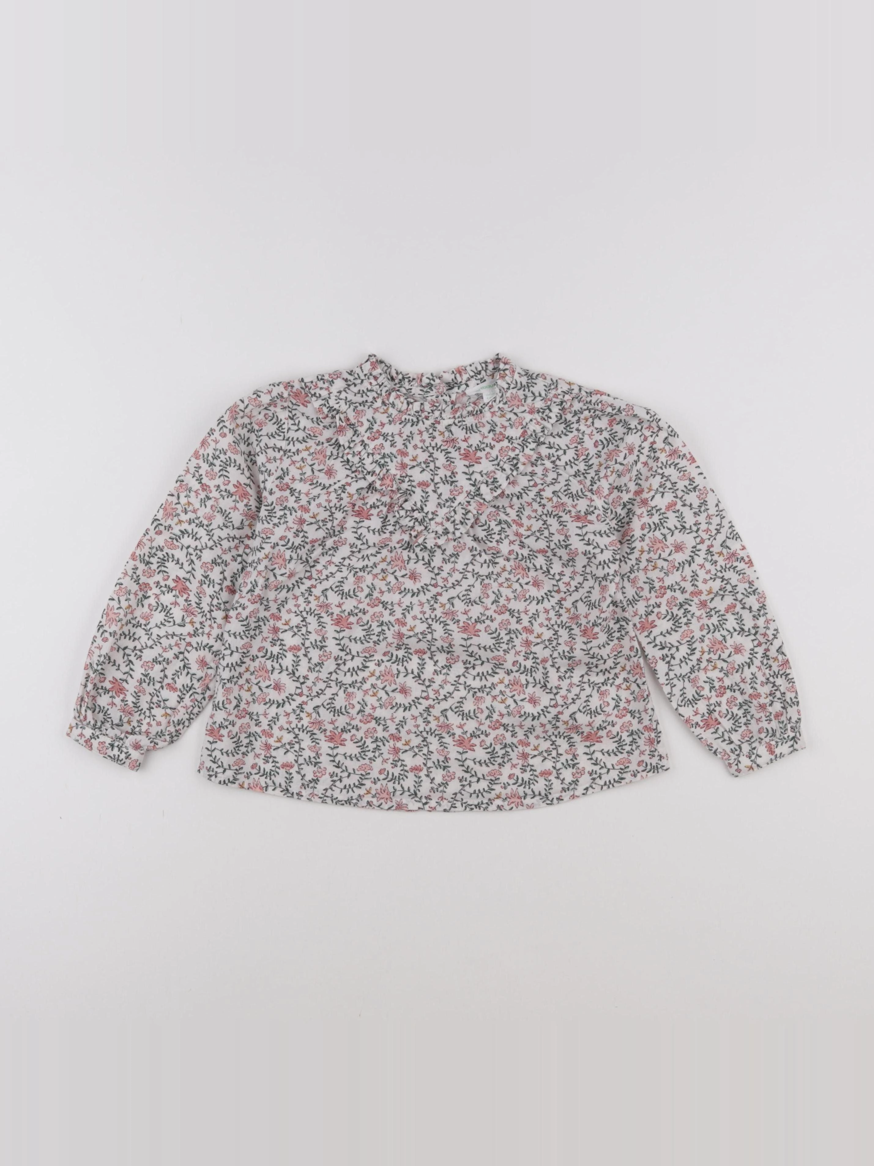 Vertbaudet - blouse beige, rose - 4 ans