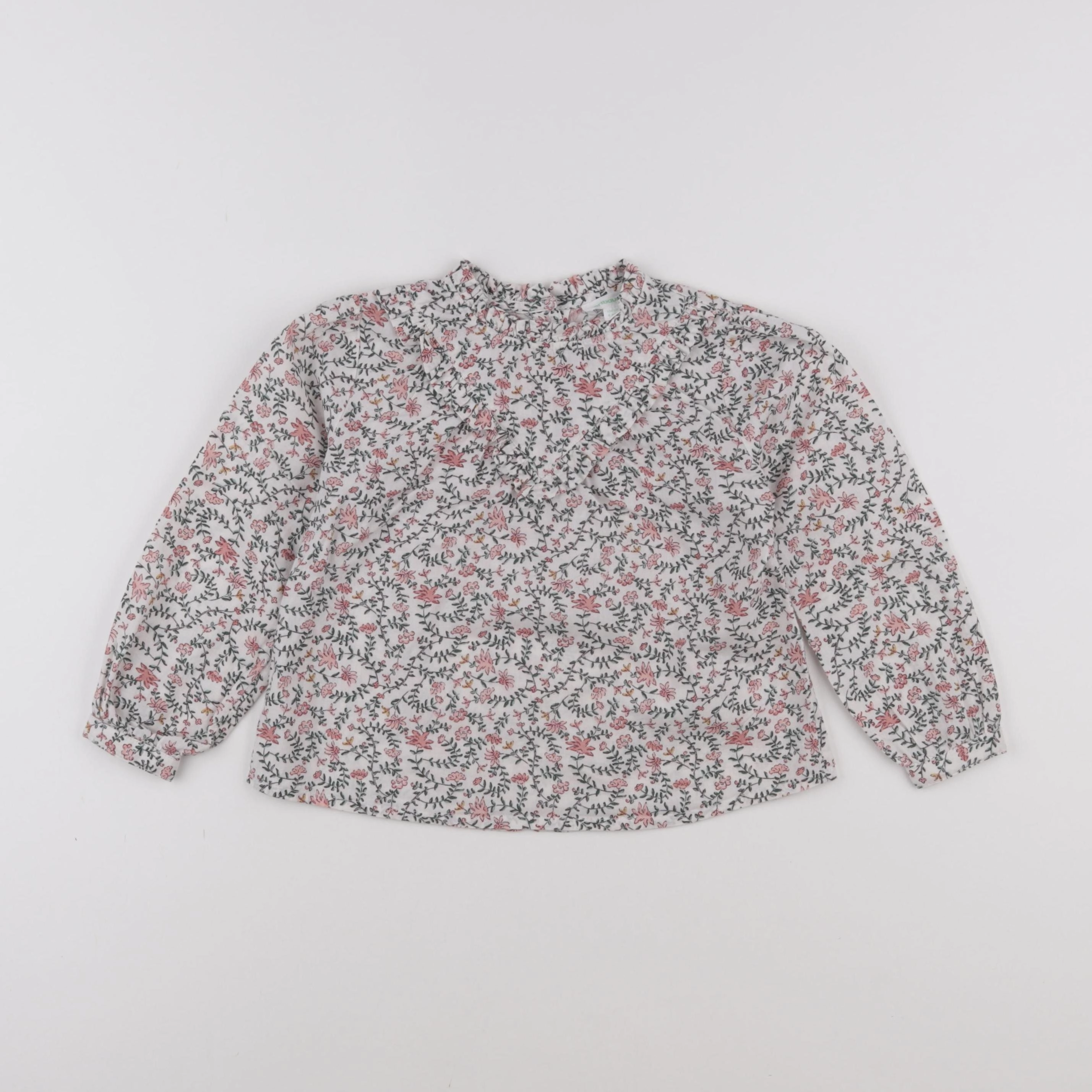 Vertbaudet - blouse beige, rose - 4 ans