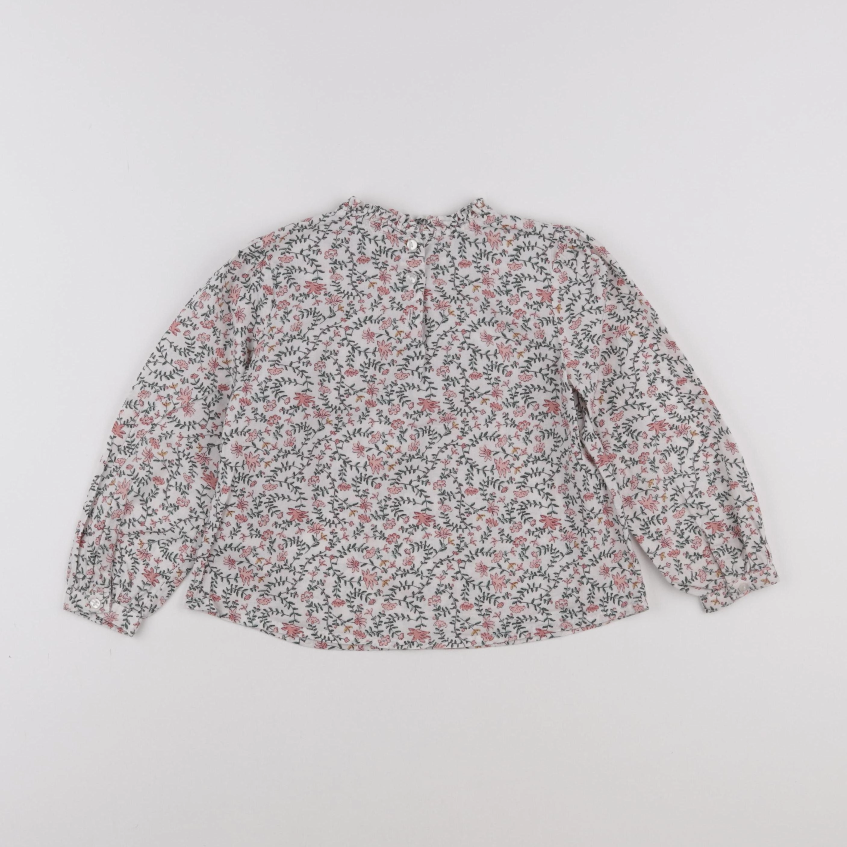 Vertbaudet - blouse beige, rose - 4 ans