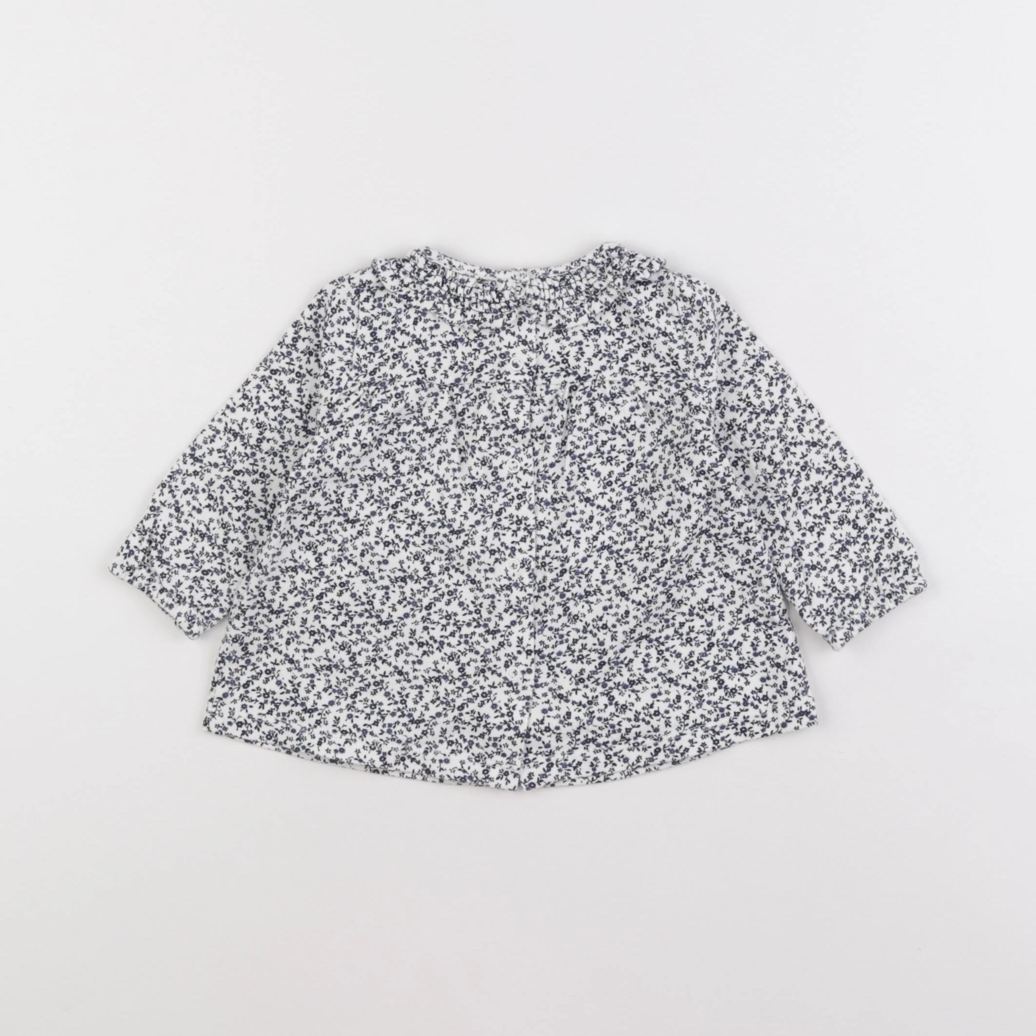 Cyrillus - tee-shirt blanc, bleu - 6 mois
