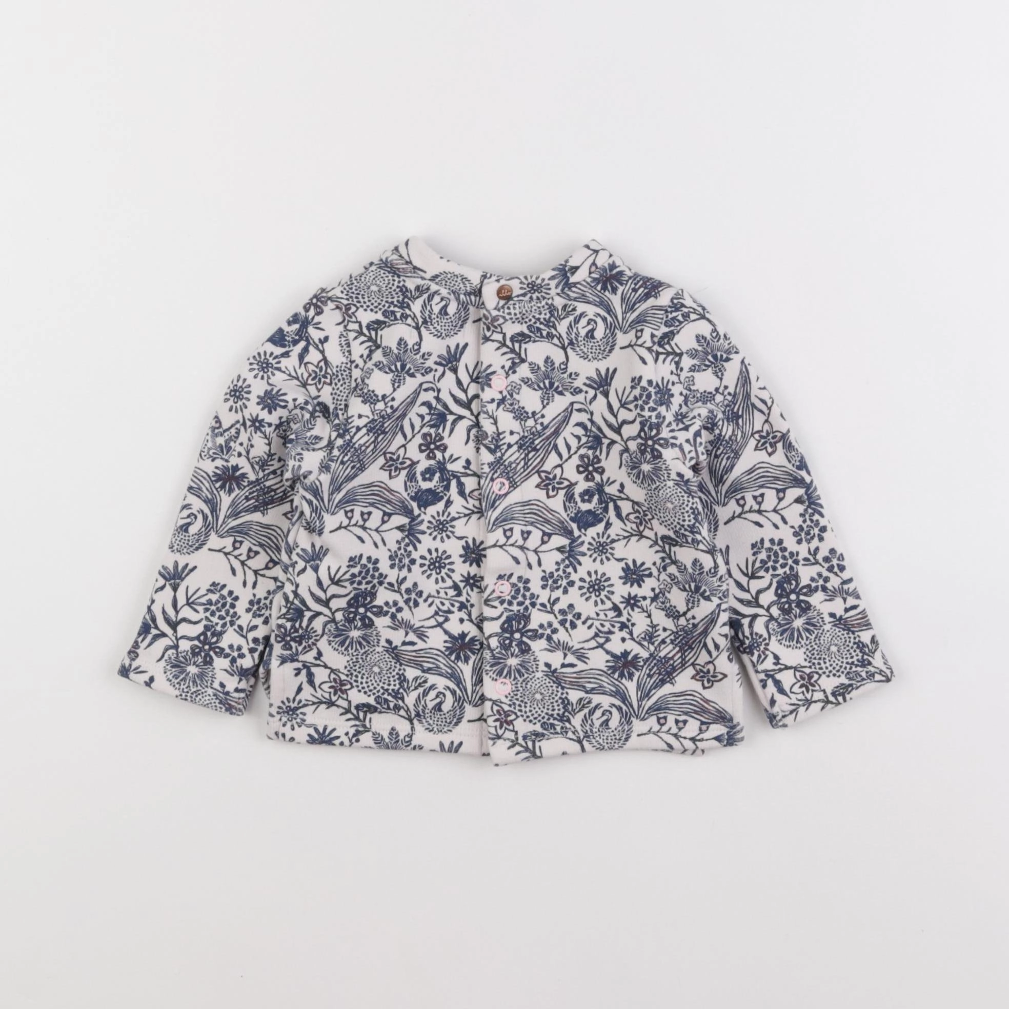 IKKS - sweat beige, bleu - 6 mois