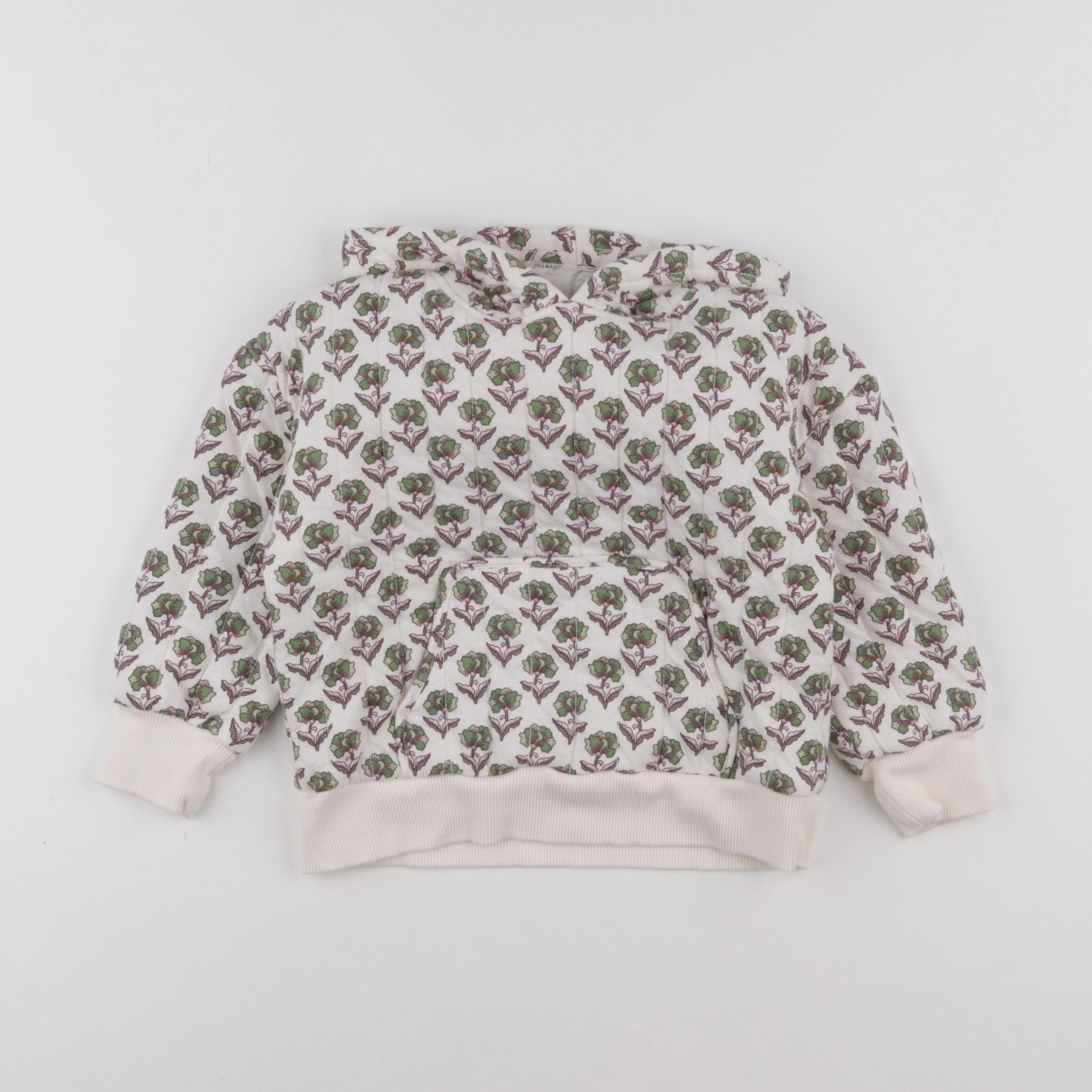 Monoprix - sweat beige, vert - 5 ans