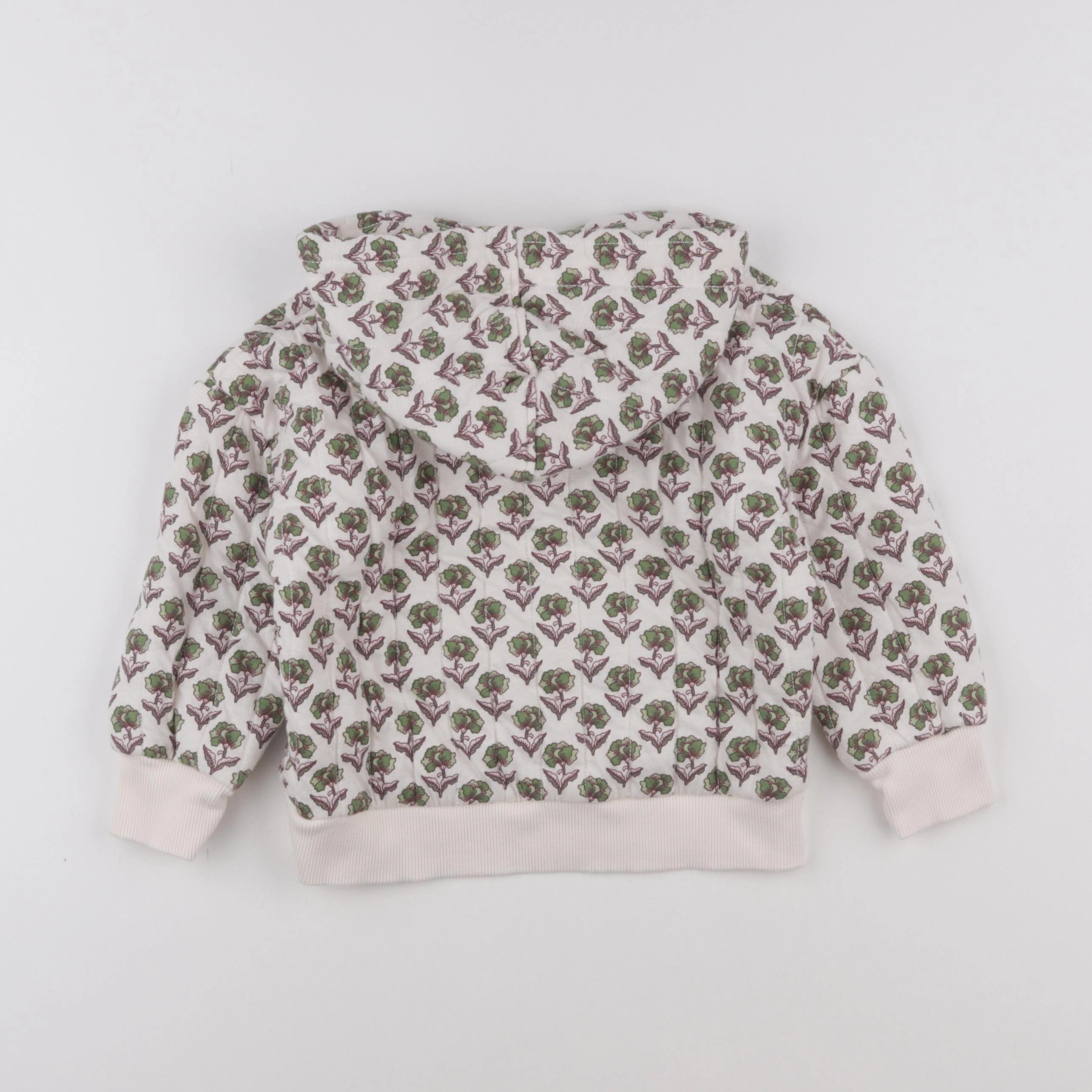 Monoprix - sweat beige, vert - 5 ans