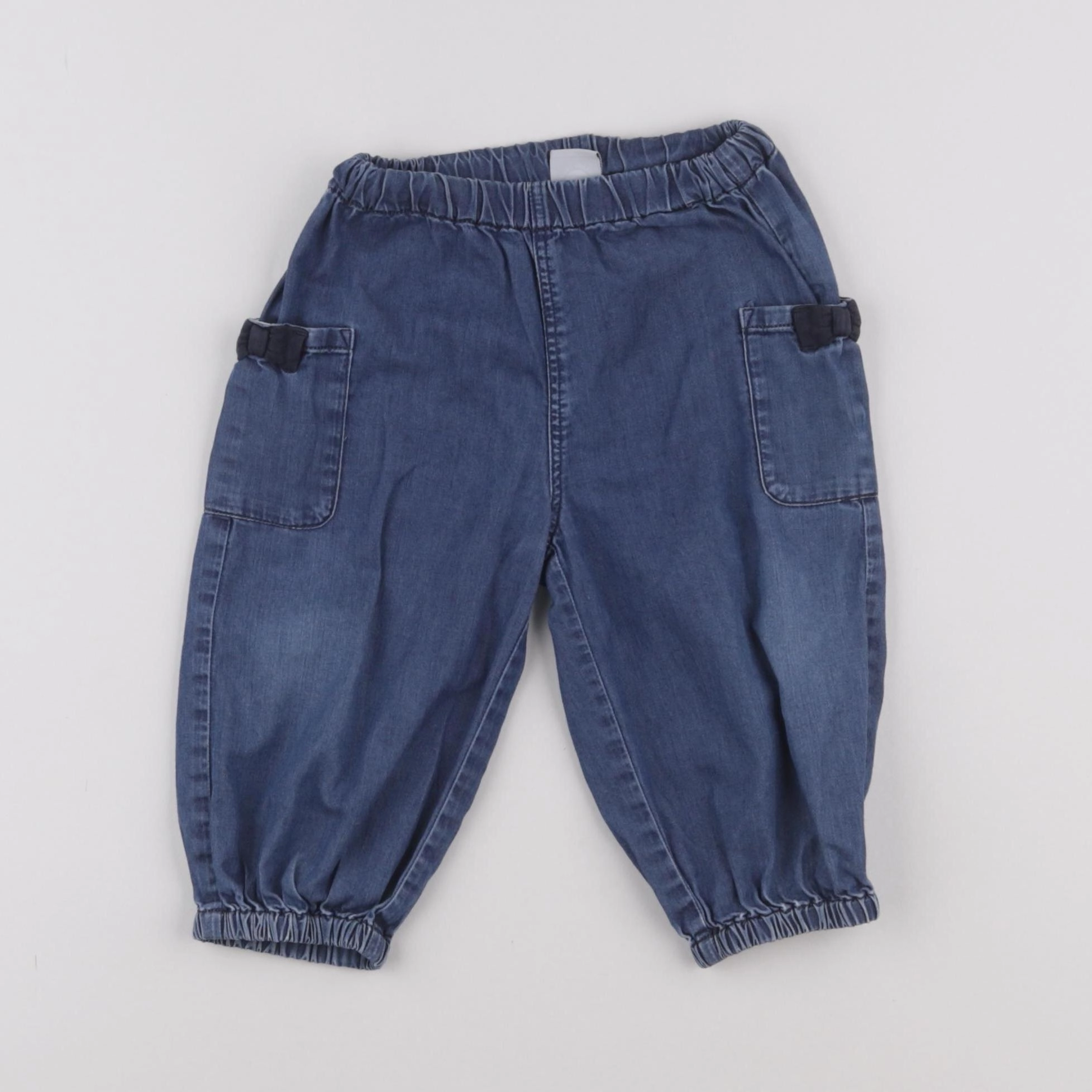 Petit Bateau - pantalon bleu - 12 mois
