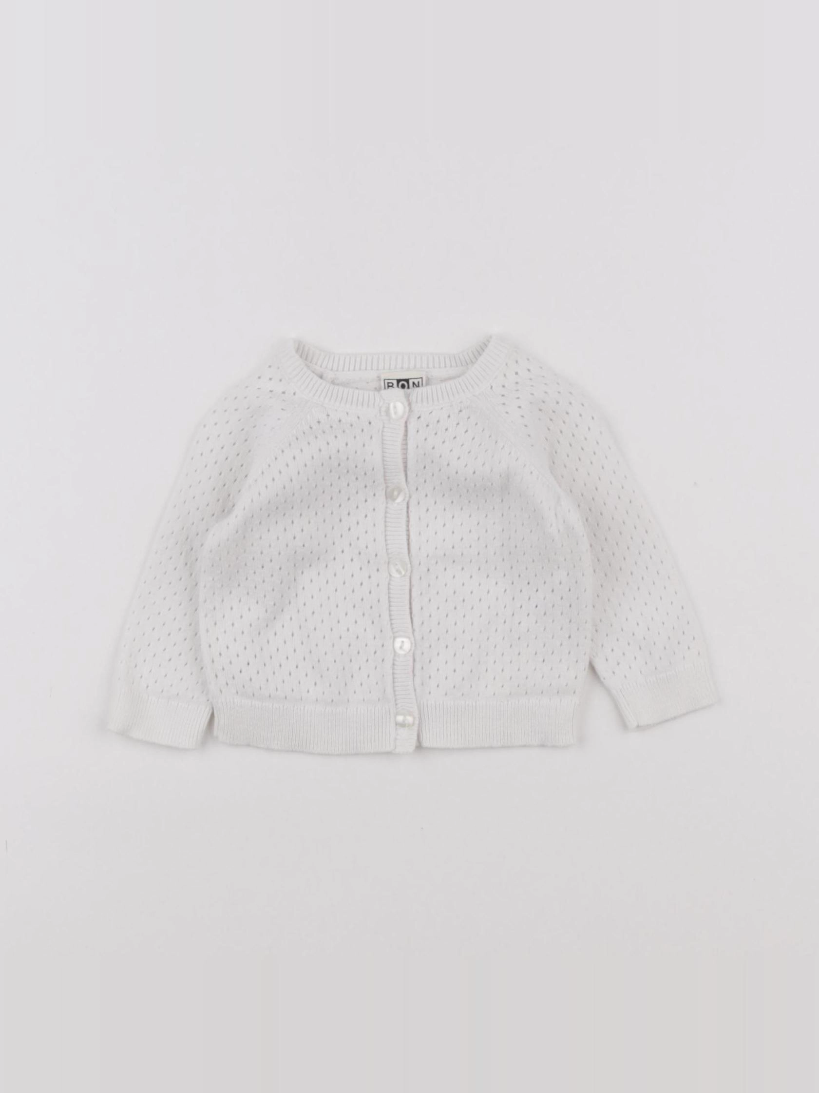 Bonton - gilet blanc - 3 mois