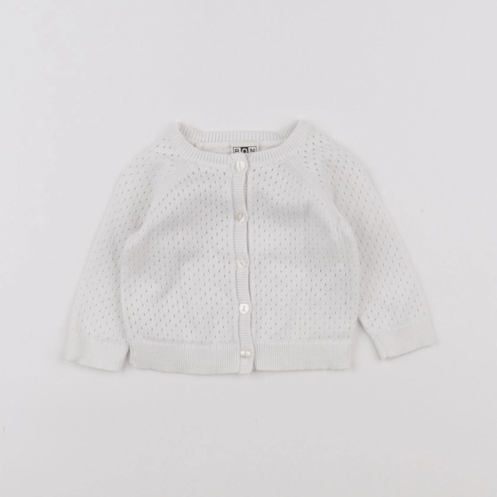 Bonton - gilet blanc - 3 mois