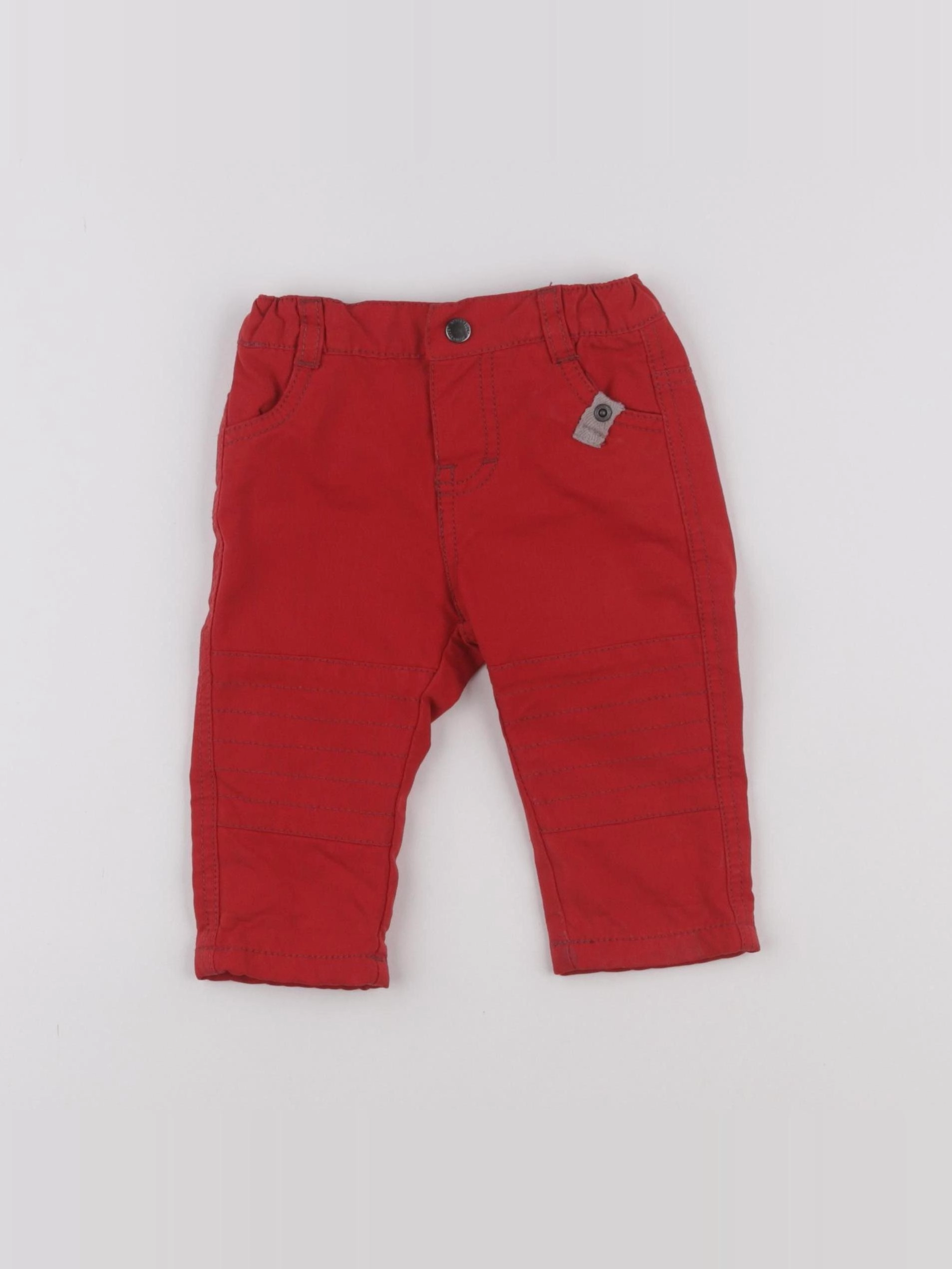 Vertbaudet - pantalon rouge - 6 mois