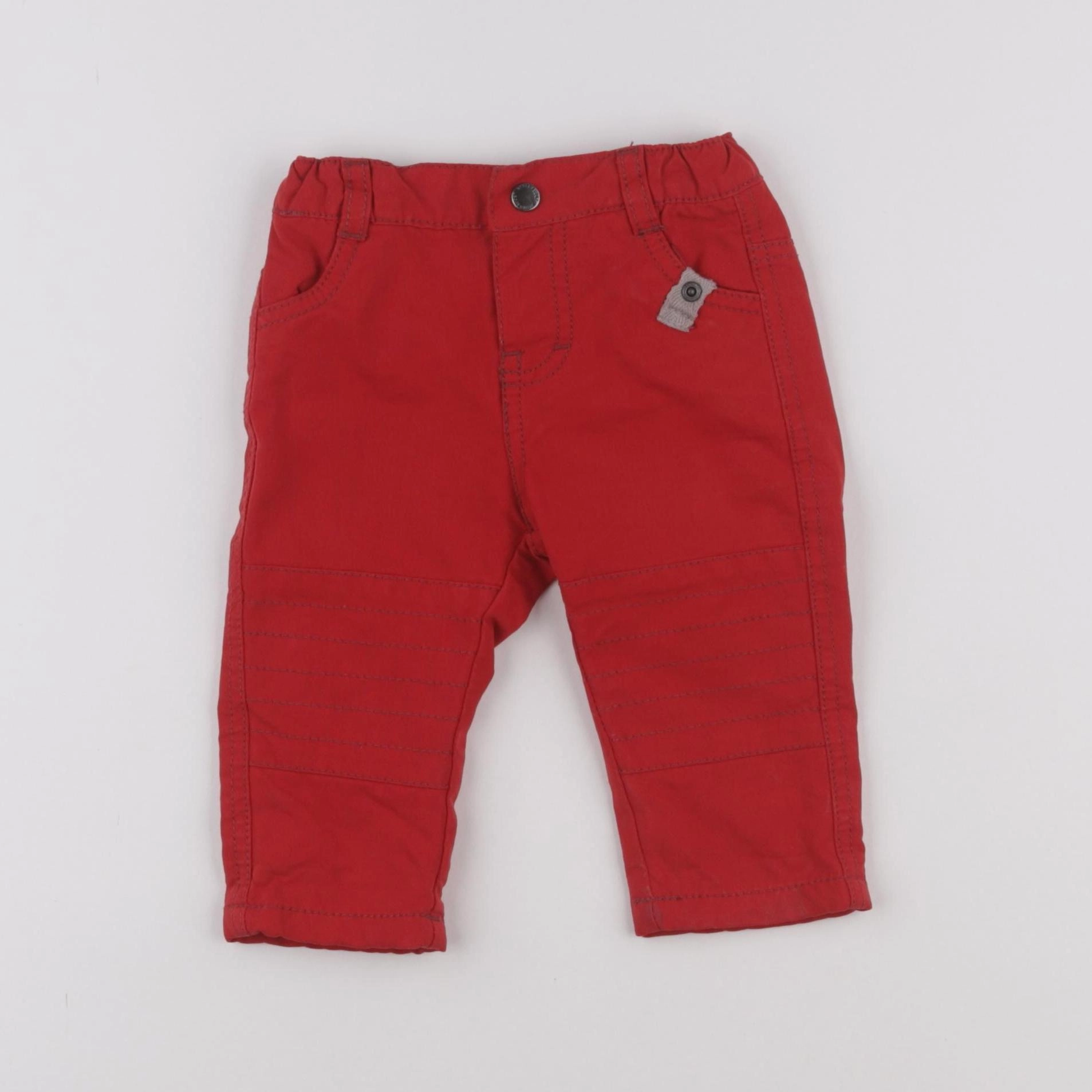 Vertbaudet - pantalon rouge - 6 mois