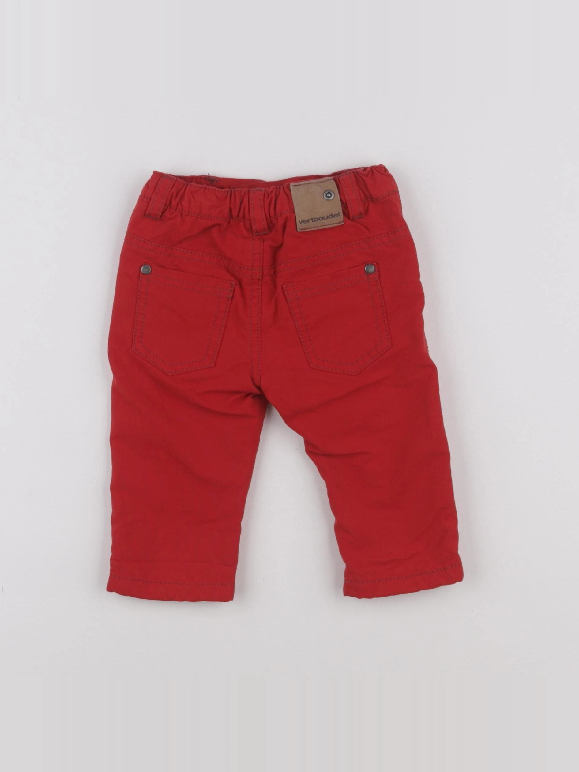 Vertbaudet - pantalon rouge - 6 mois