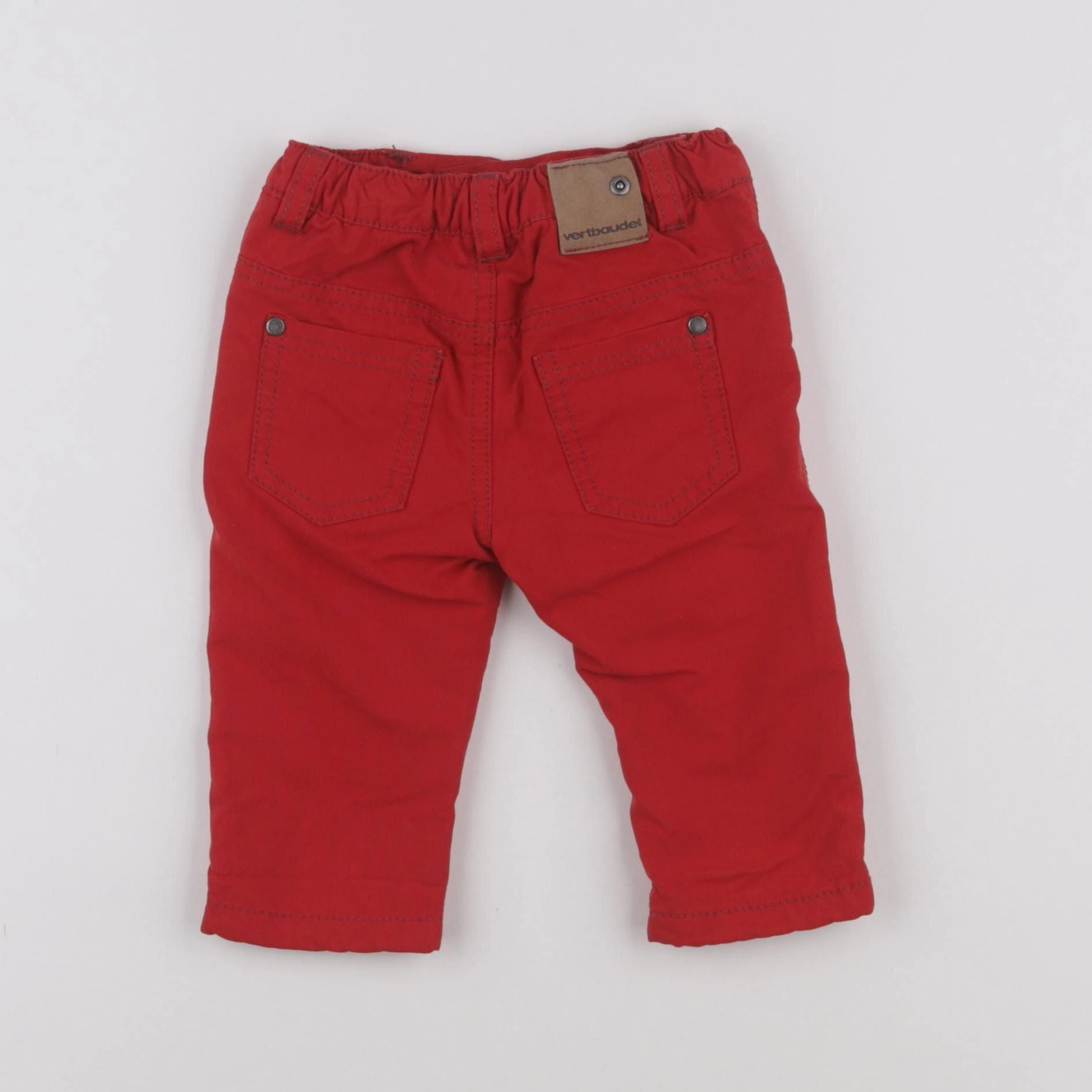 Vertbaudet - pantalon rouge - 6 mois