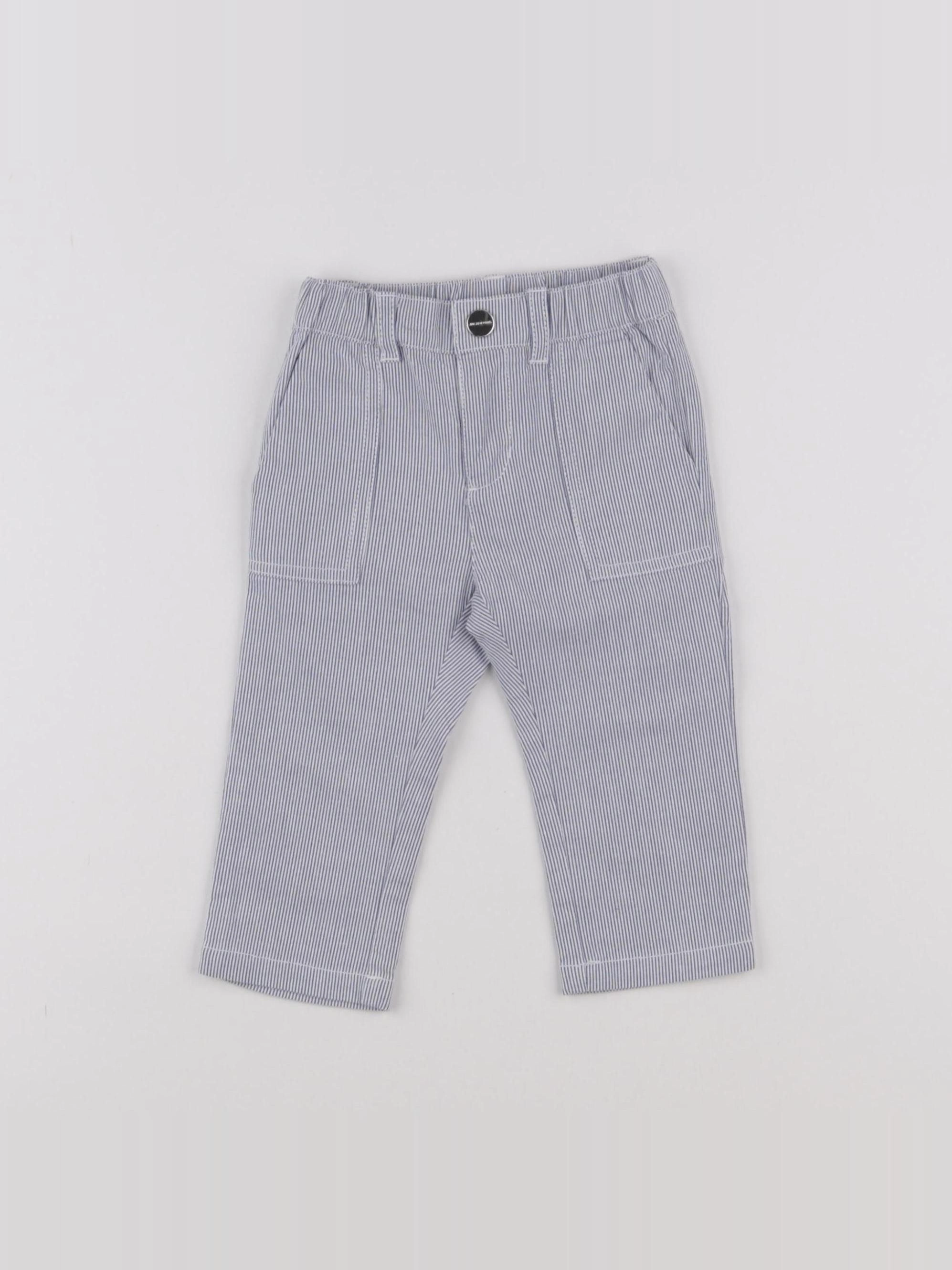 Jacadi - pantalon blanc, bleu - 12 mois