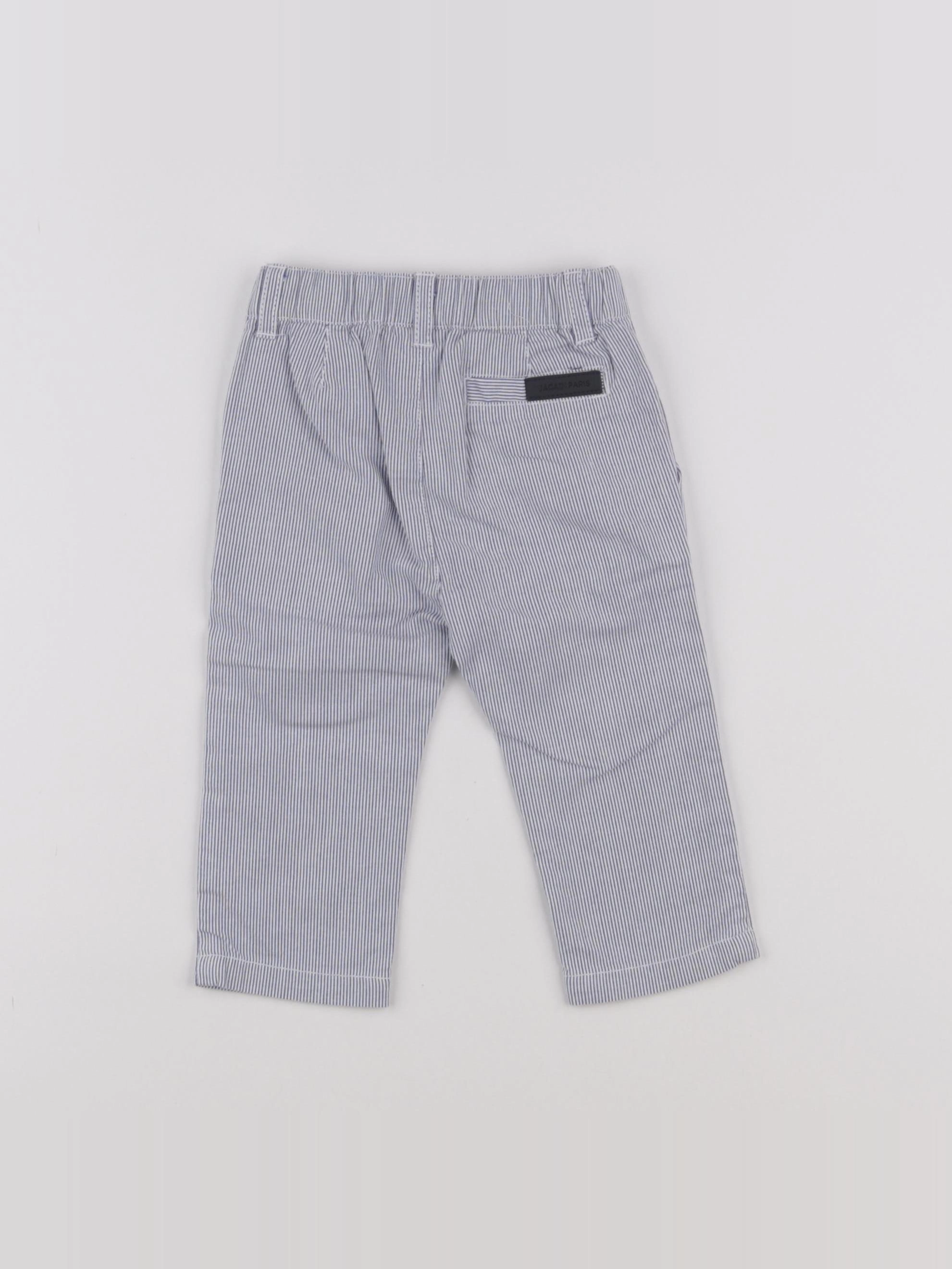 Jacadi - pantalon blanc, bleu - 12 mois