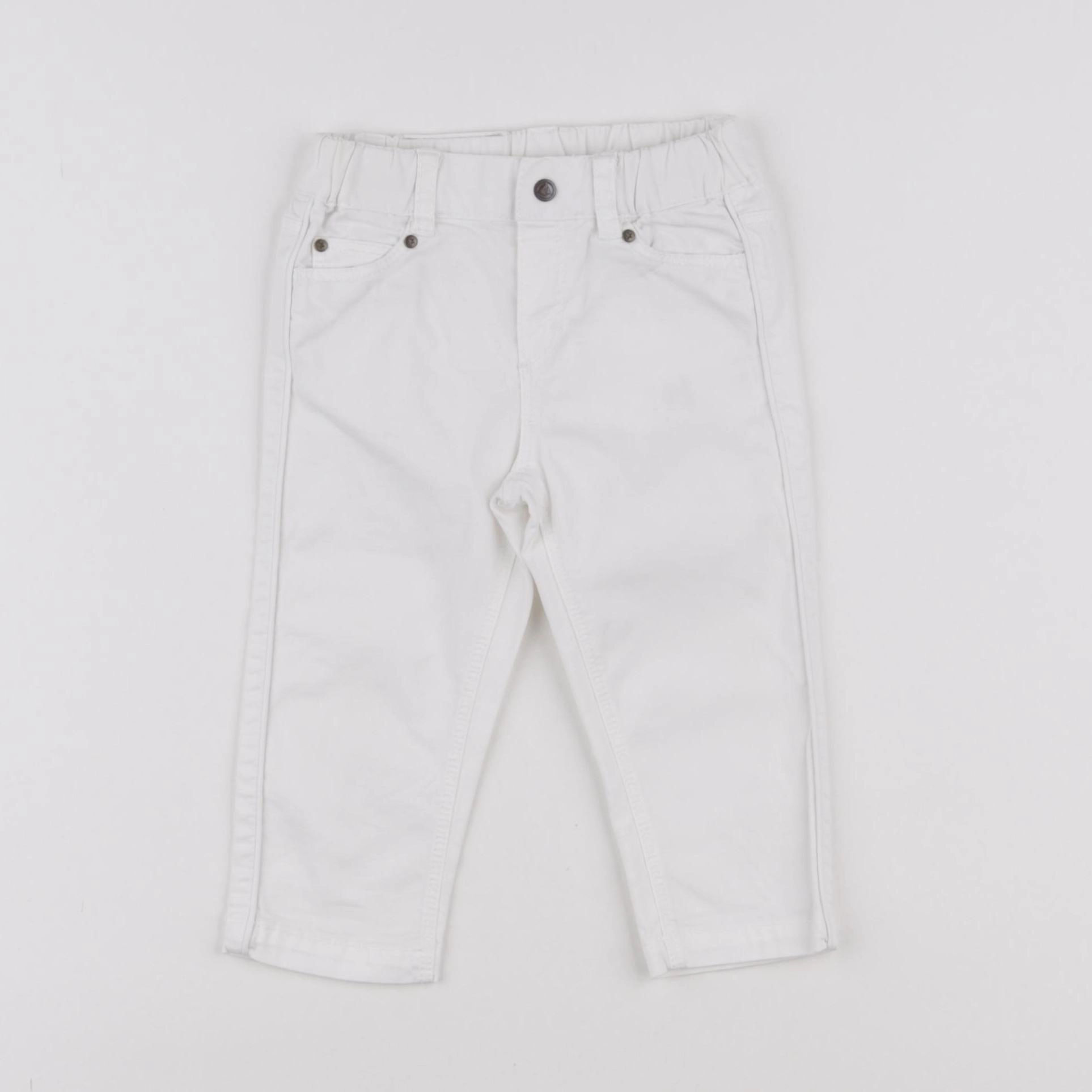Petit Bateau - pantalon blanc - 12 mois