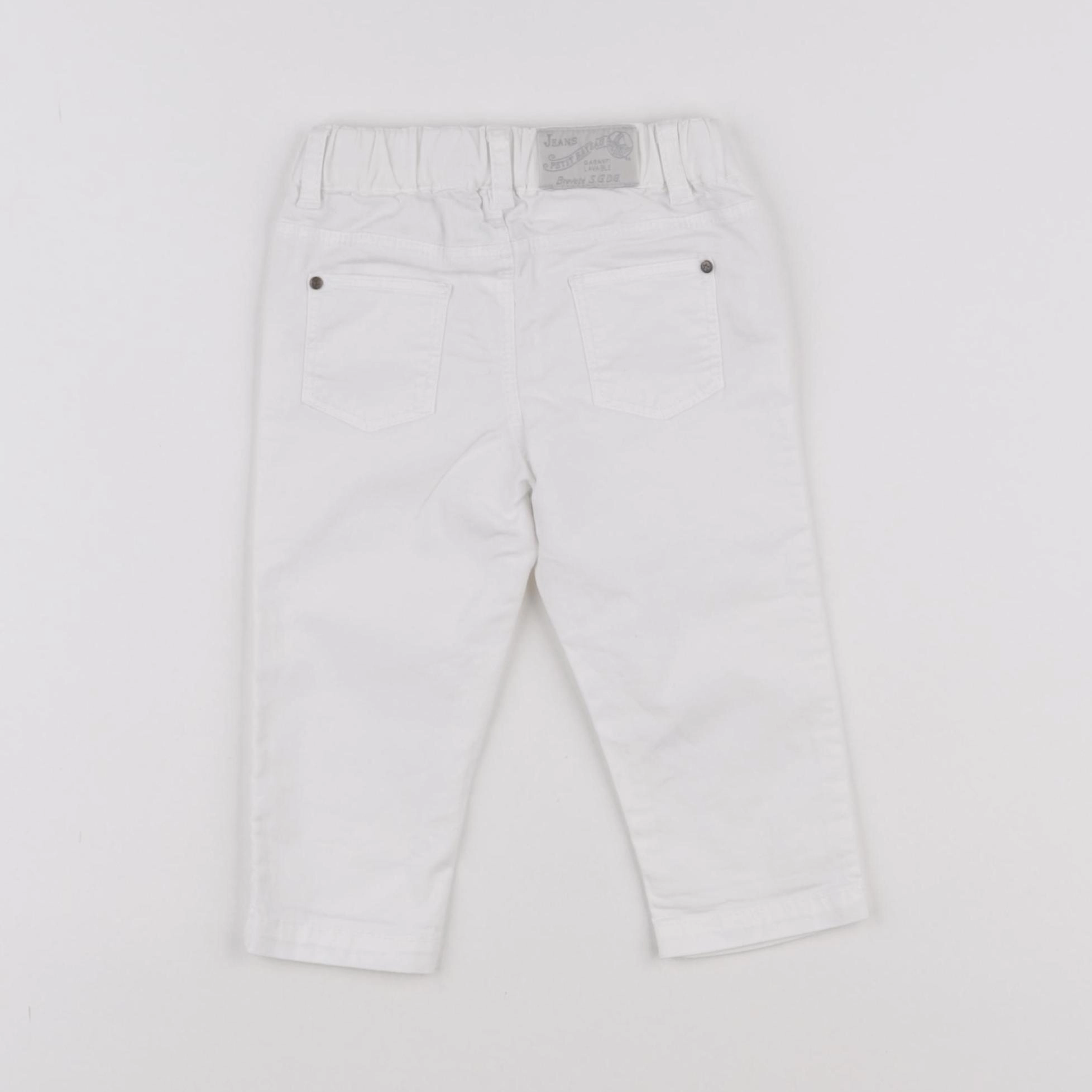 Petit Bateau - pantalon blanc - 12 mois